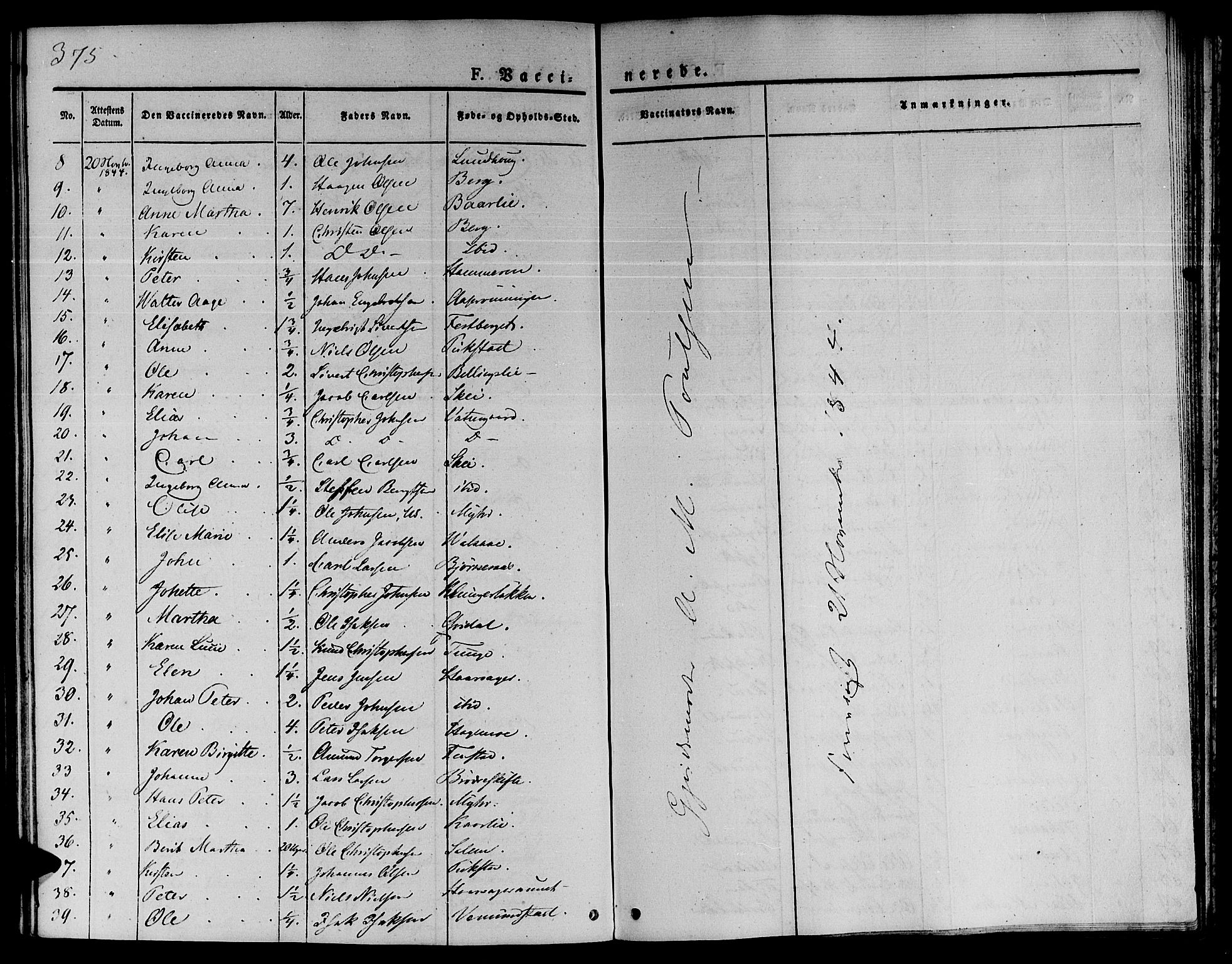Ministerialprotokoller, klokkerbøker og fødselsregistre - Sør-Trøndelag, SAT/A-1456/646/L0610: Parish register (official) no. 646A08, 1837-1847, p. 375