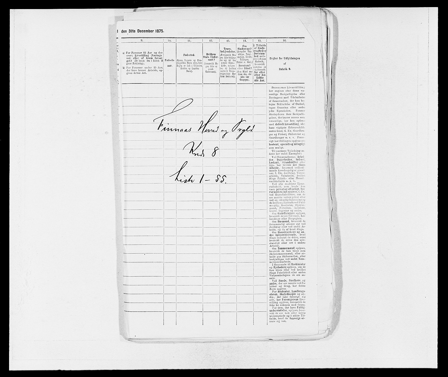 SAB, 1875 census for 1218P Finnås, 1875, p. 862