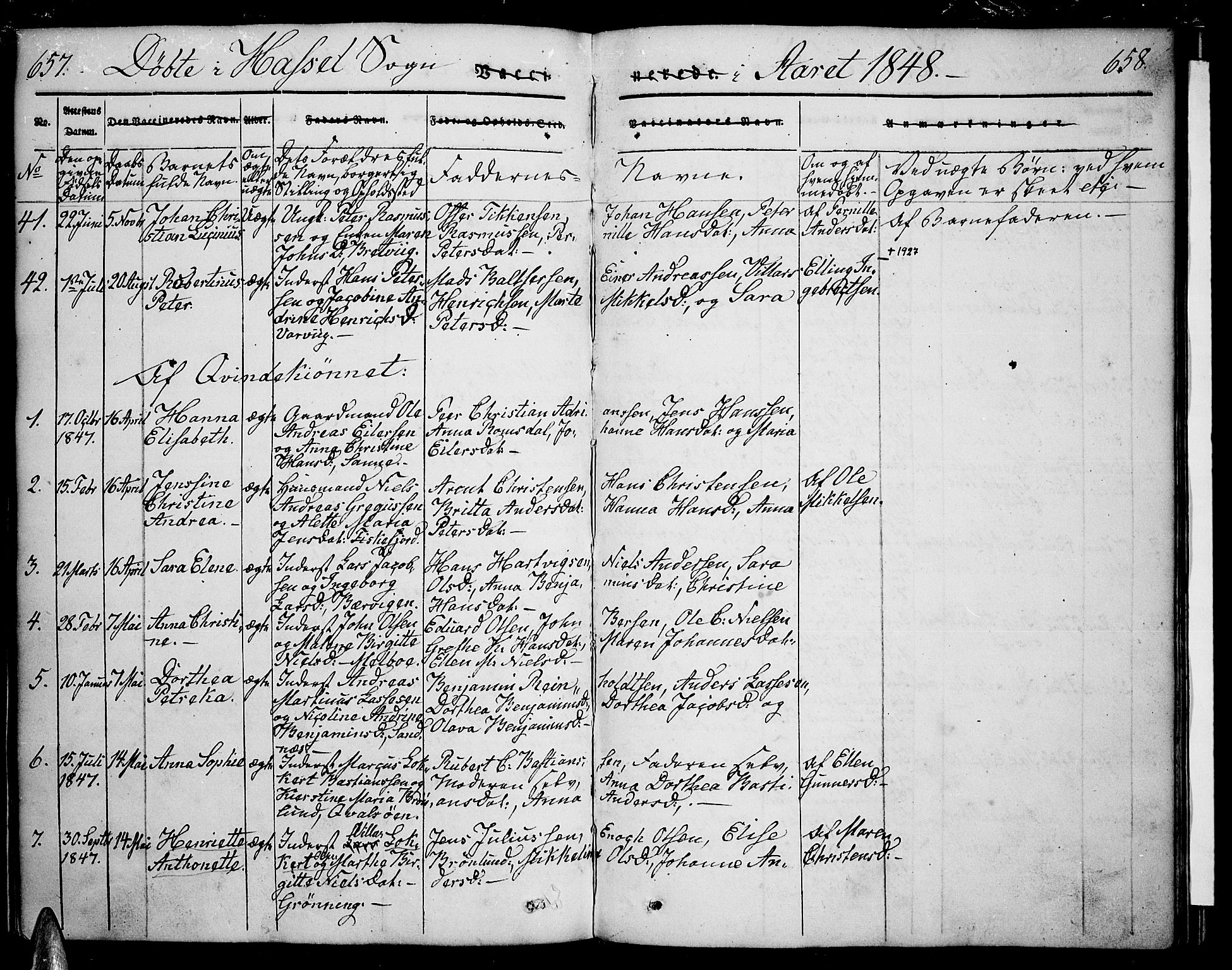 Ministerialprotokoller, klokkerbøker og fødselsregistre - Nordland, SAT/A-1459/888/L1239: Parish register (official) no. 888A06 /1, 1837-1849, p. 657-658