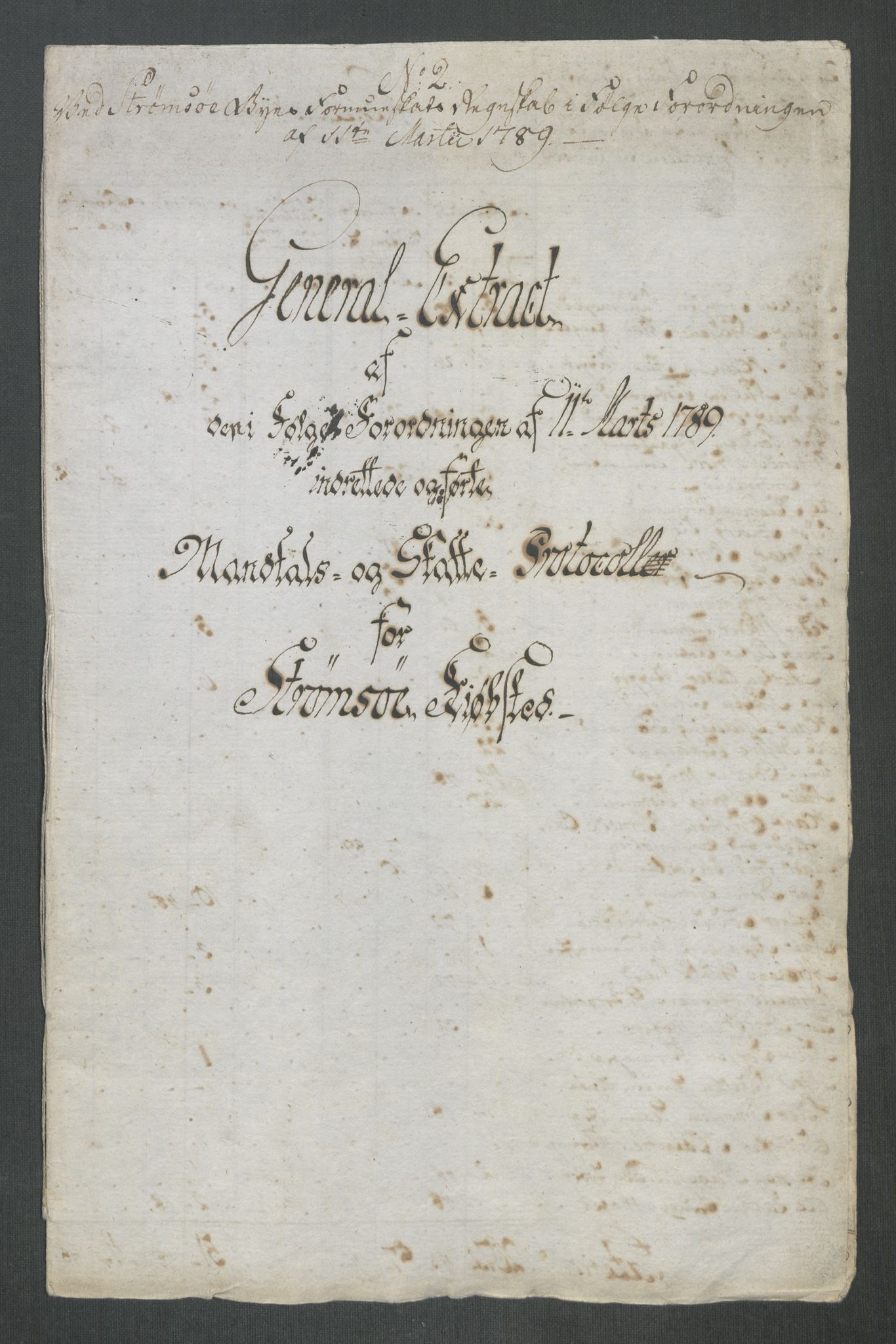 Rentekammeret inntil 1814, Reviderte regnskaper, Mindre regnskaper, AV/RA-EA-4068/Rf/Rfe/L0047: Strinda og Selbu fogderi. Strømsø, 1789, p. 255