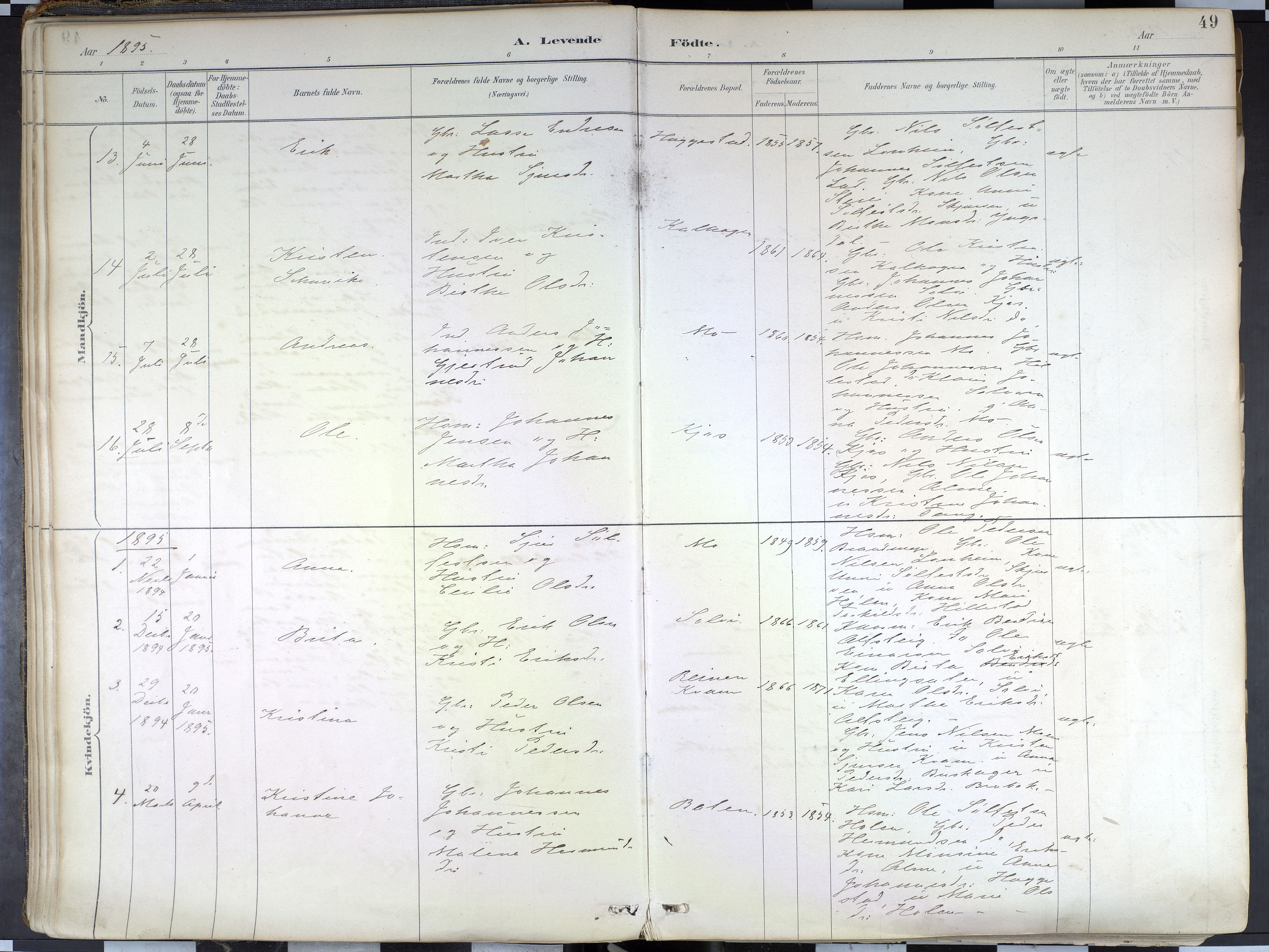 Hafslo sokneprestembete, AV/SAB-A-80301/H/Haa/Haab/L0001: Parish register (official) no. B 1, 1886-1945, p. 49