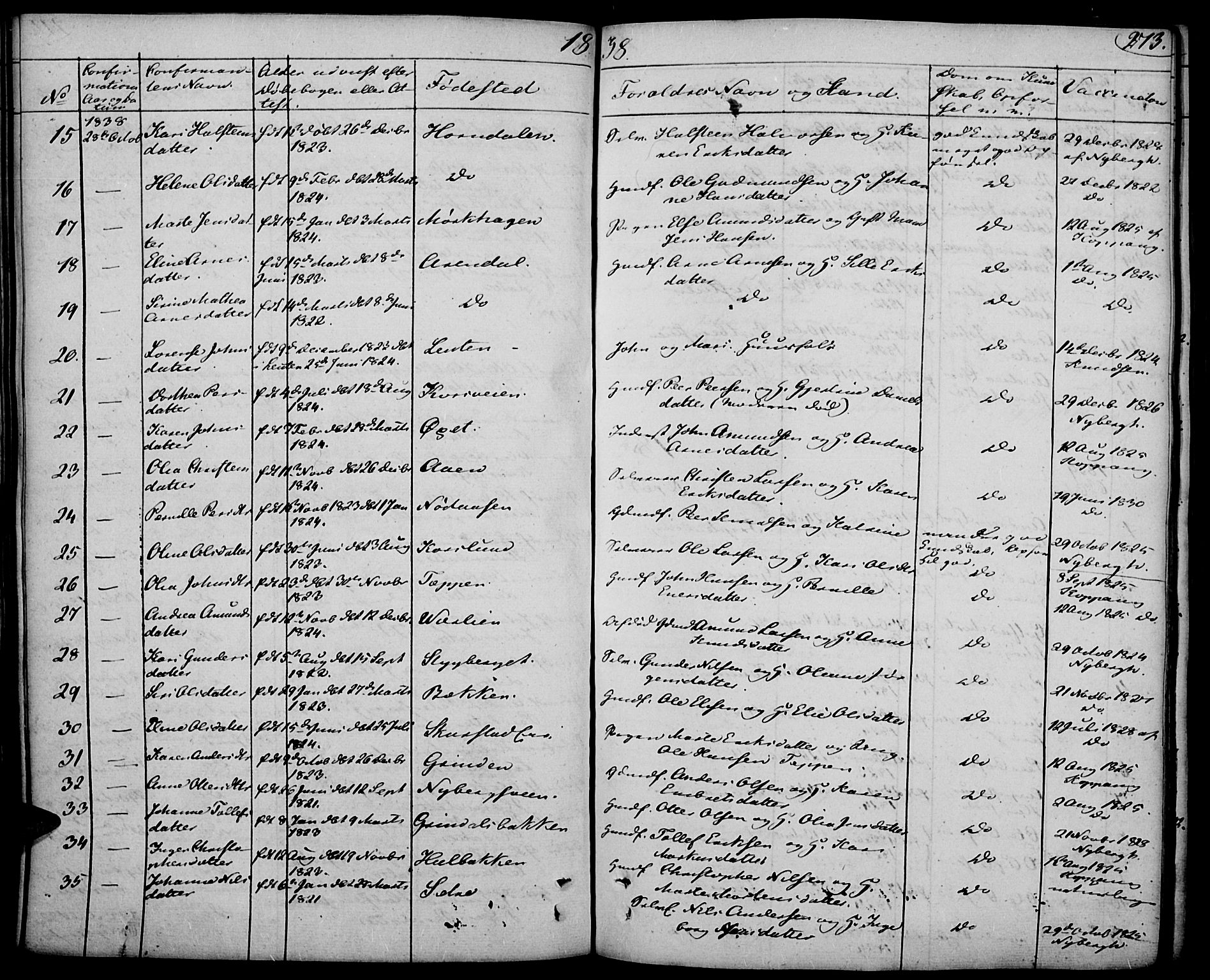 Elverum prestekontor, SAH/PREST-044/H/Ha/Haa/L0008: Parish register (official) no. 8, 1830-1842, p. 273