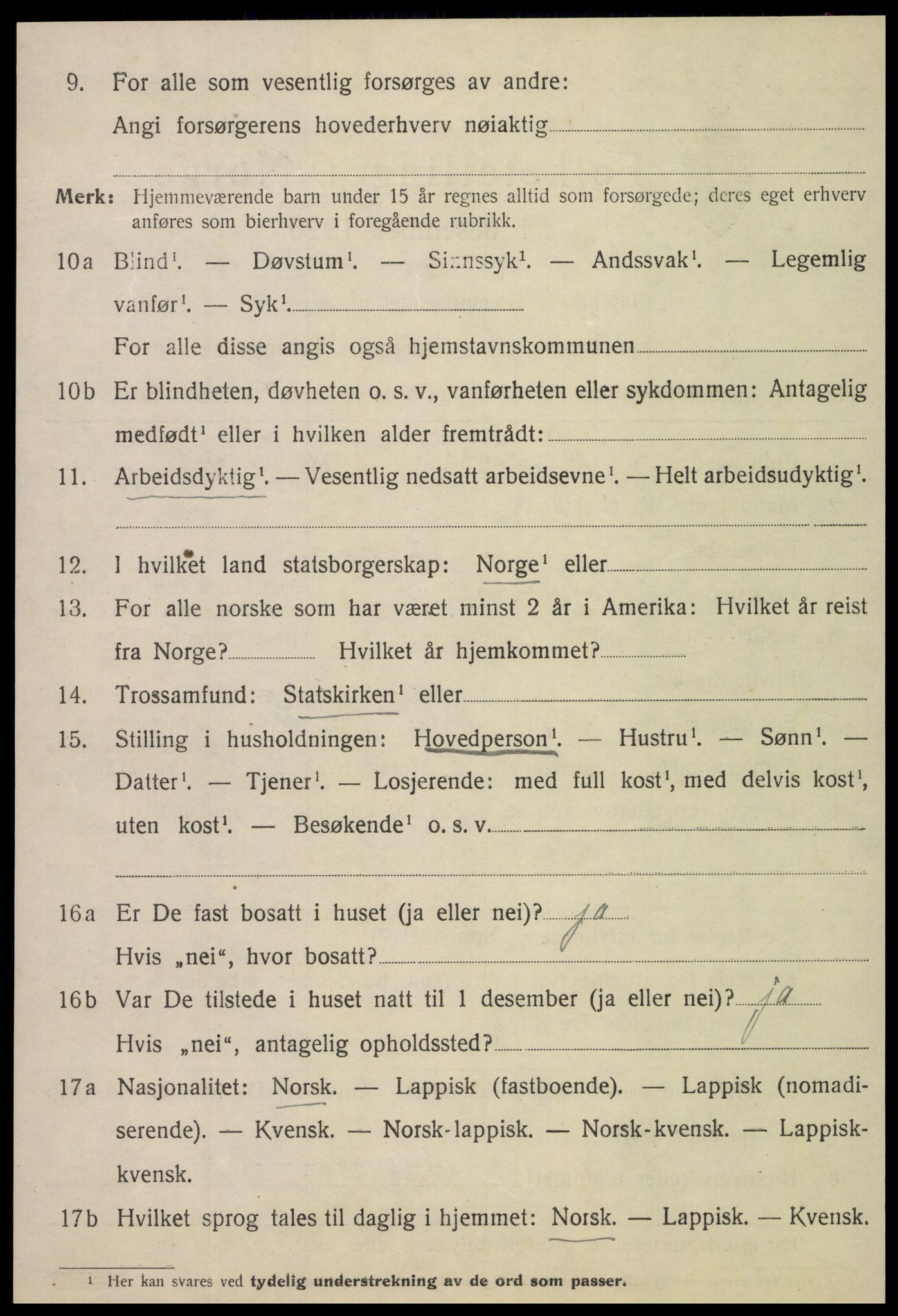 SAT, 1920 census for Namdalseid, 1920, p. 2331