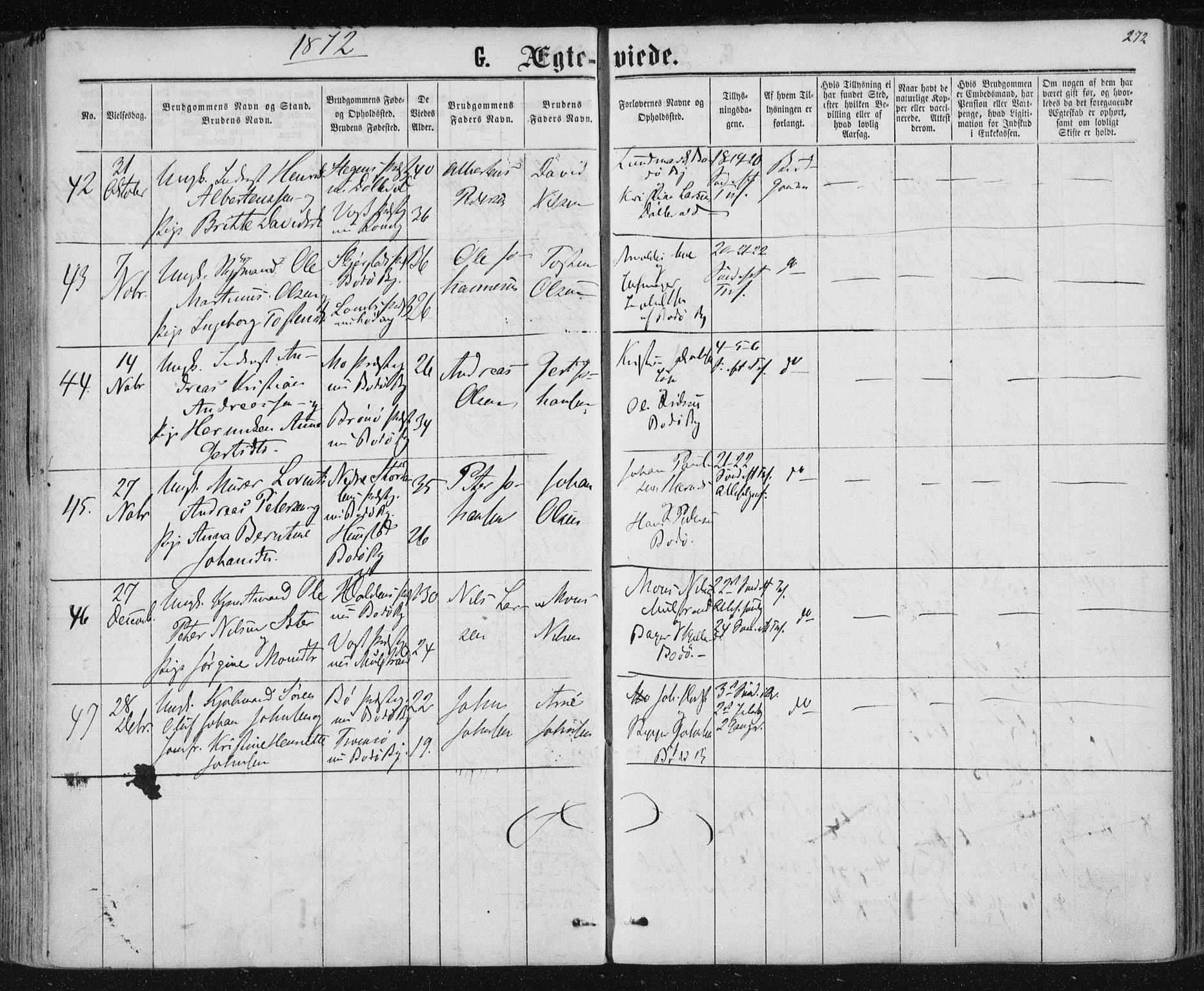 Ministerialprotokoller, klokkerbøker og fødselsregistre - Nordland, SAT/A-1459/801/L0008: Parish register (official) no. 801A08, 1864-1875, p. 272