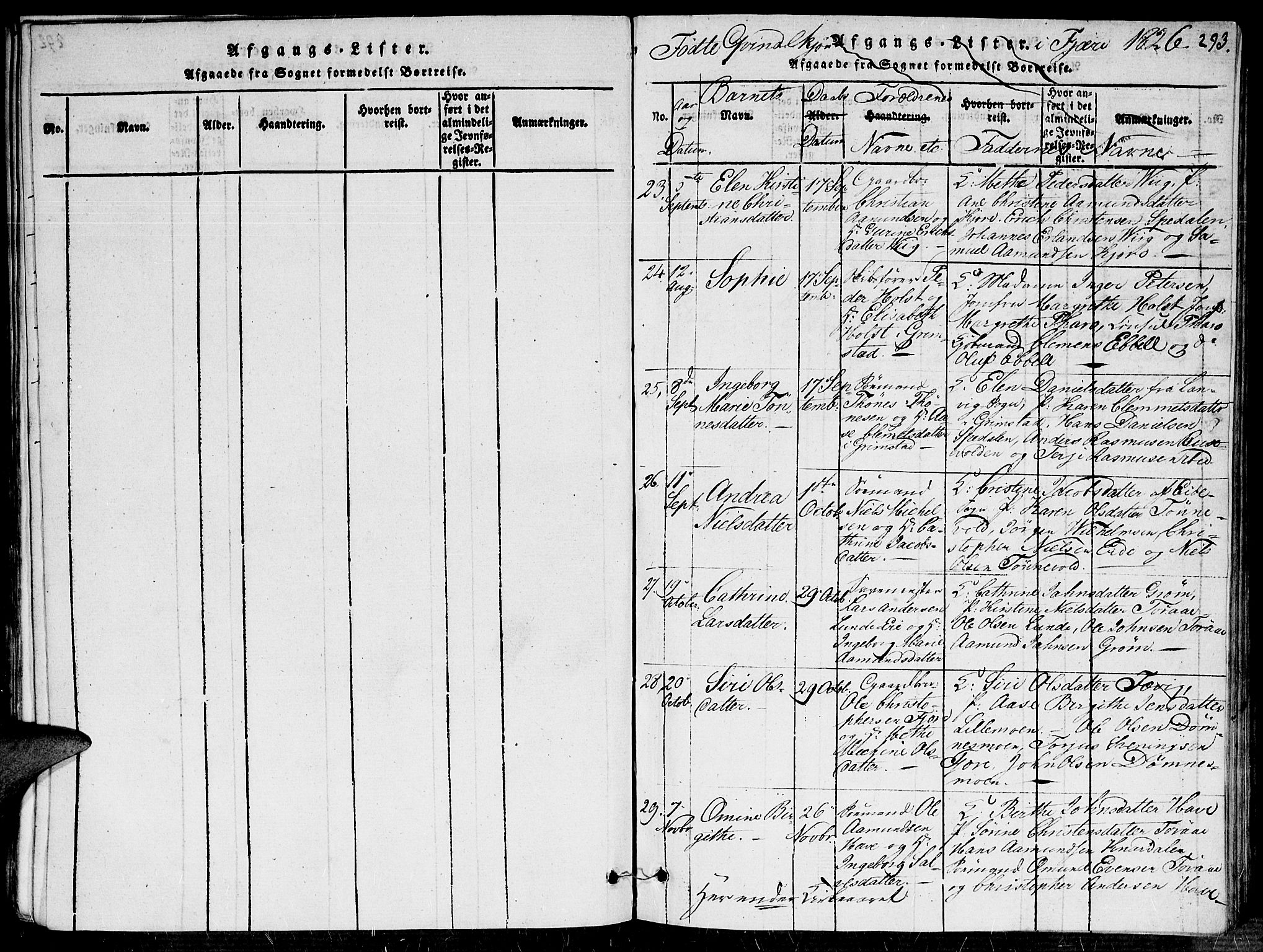 Fjære sokneprestkontor, AV/SAK-1111-0011/F/Fa/L0001: Parish register (official) no. A 1 /1, 1816-1826, p. 293