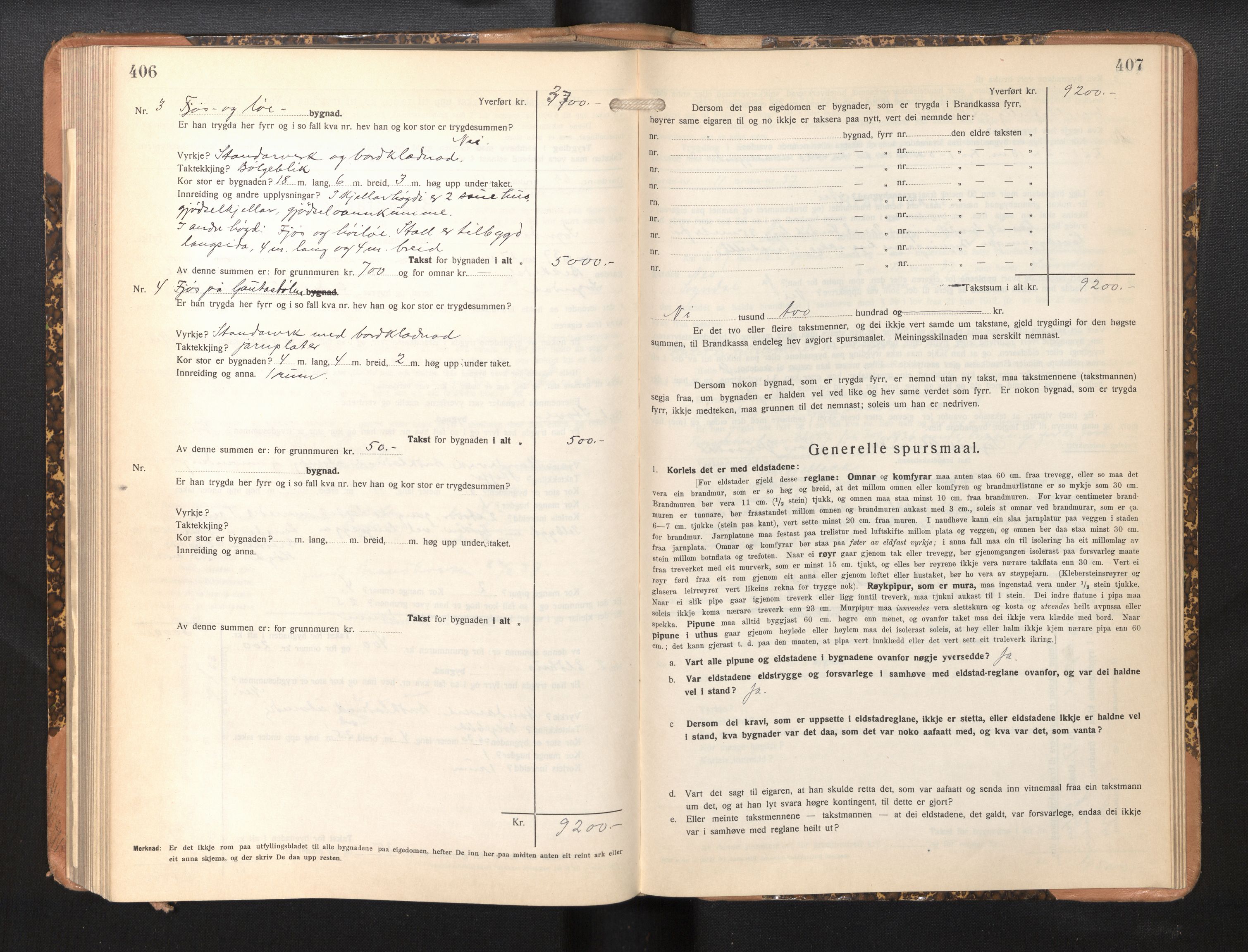 Lensmannen i Sogndal, AV/SAB-A-29901/0012/L0013: Branntakstprotokoll, skjematakst, 1931-1938, p. 406-407