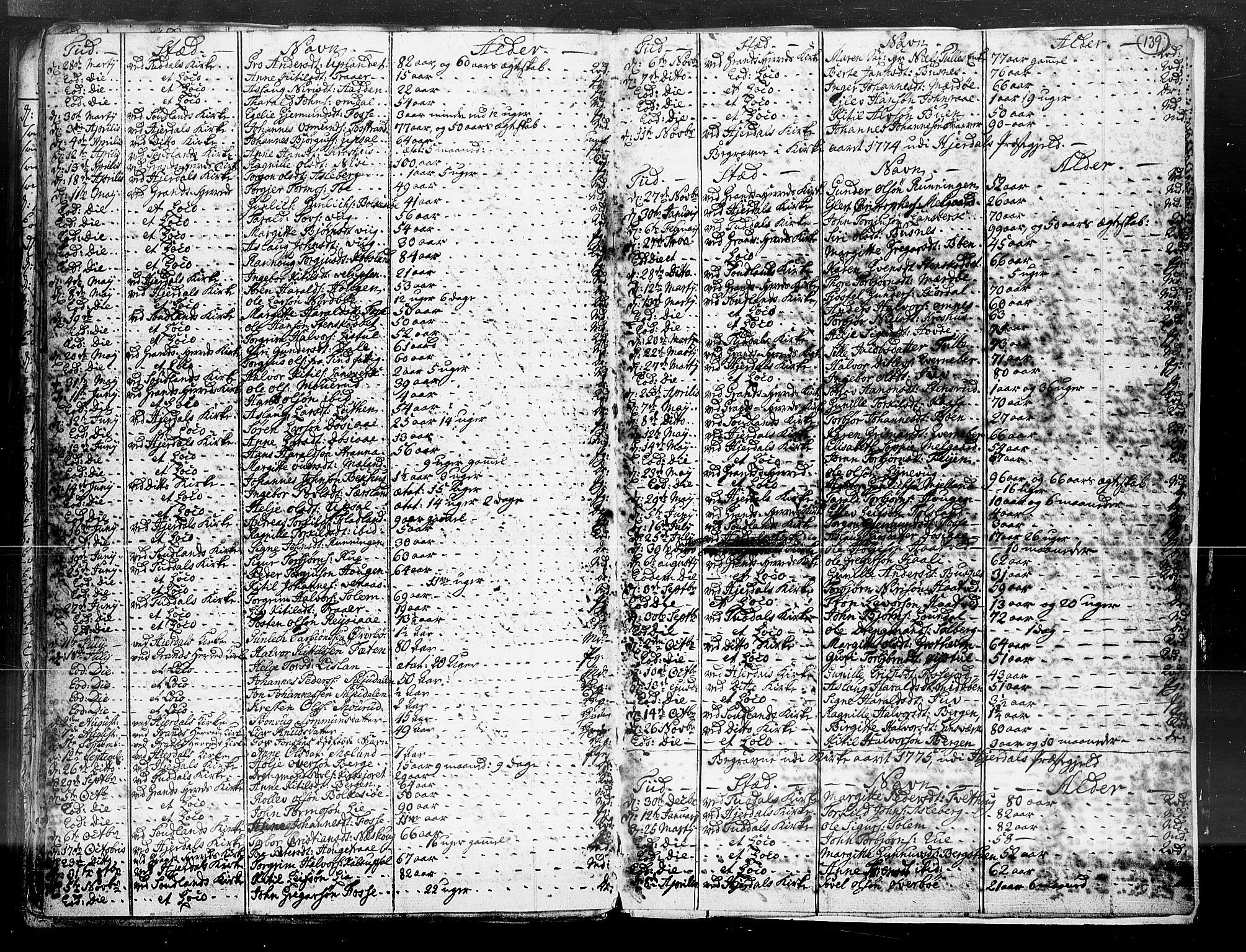 Hjartdal kirkebøker, SAKO/A-270/F/Fa/L0003: Parish register (official) no. I 3, 1727-1775, p. 139