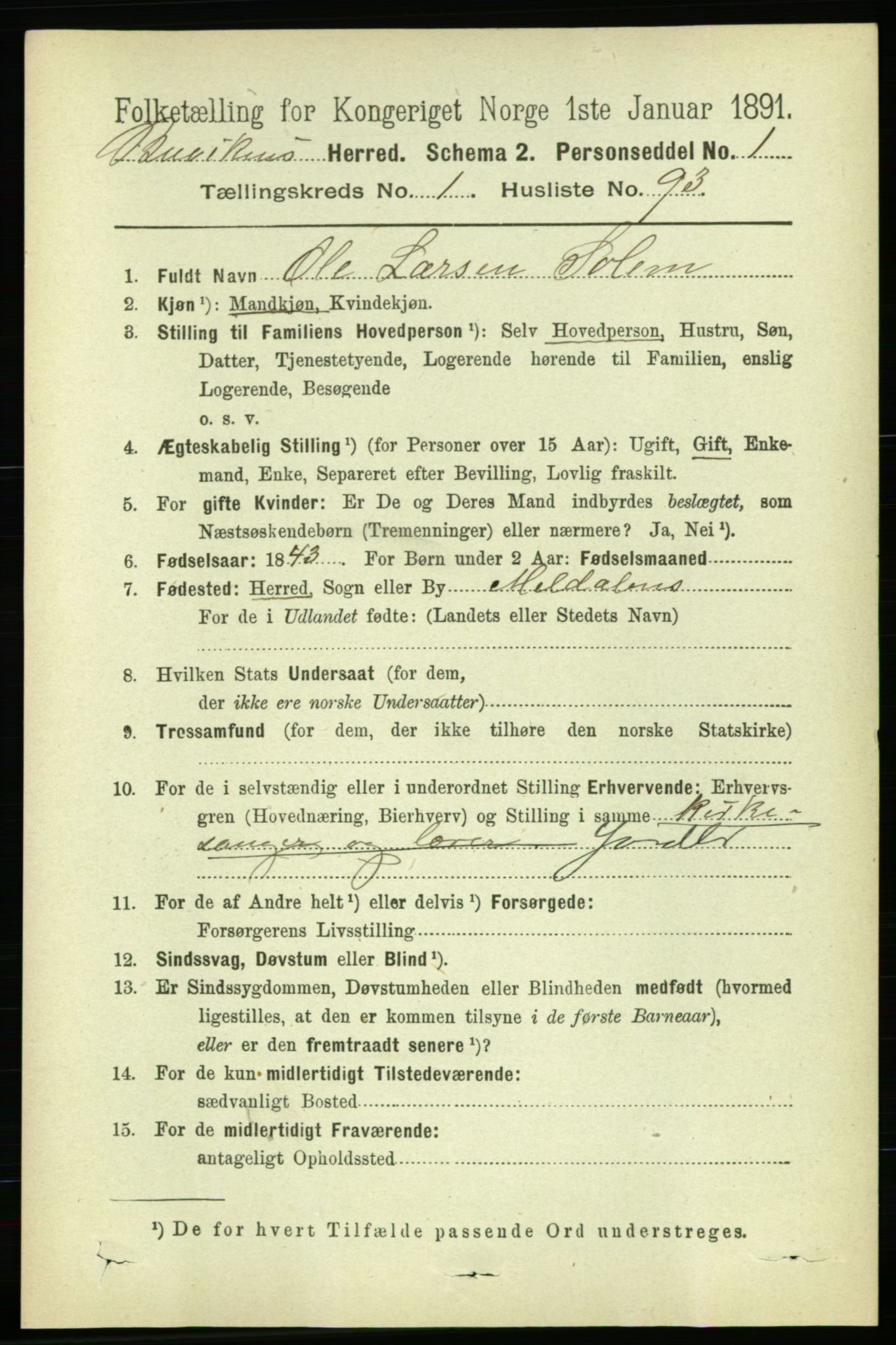 RA, 1891 census for 1656 Buvik, 1891, p. 546