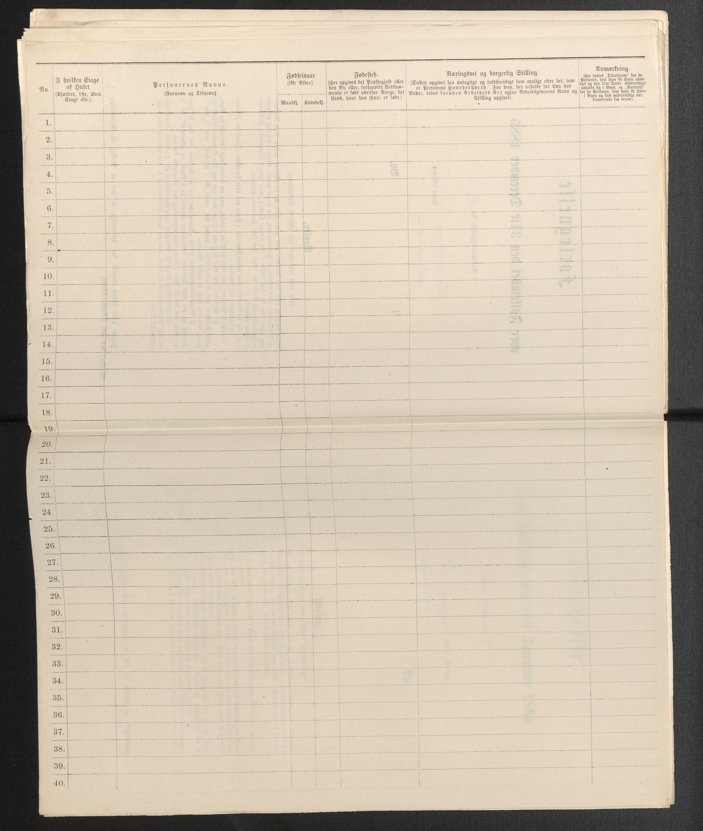 SAB, 1885 census for 1301 Bergen, 1885, p. 4956