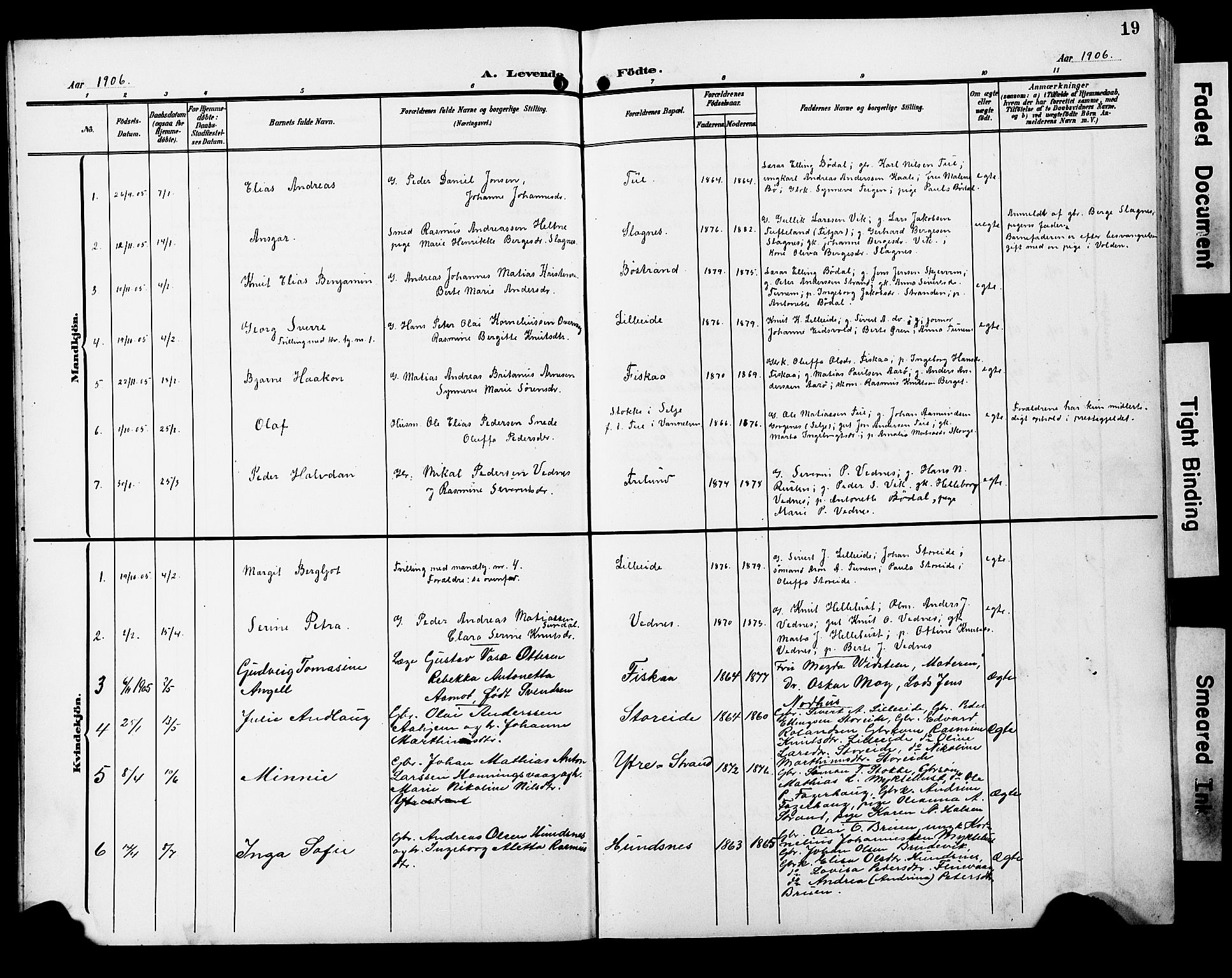 Ministerialprotokoller, klokkerbøker og fødselsregistre - Møre og Romsdal, SAT/A-1454/501/L0018: Parish register (copy) no. 501C04, 1902-1930, p. 19