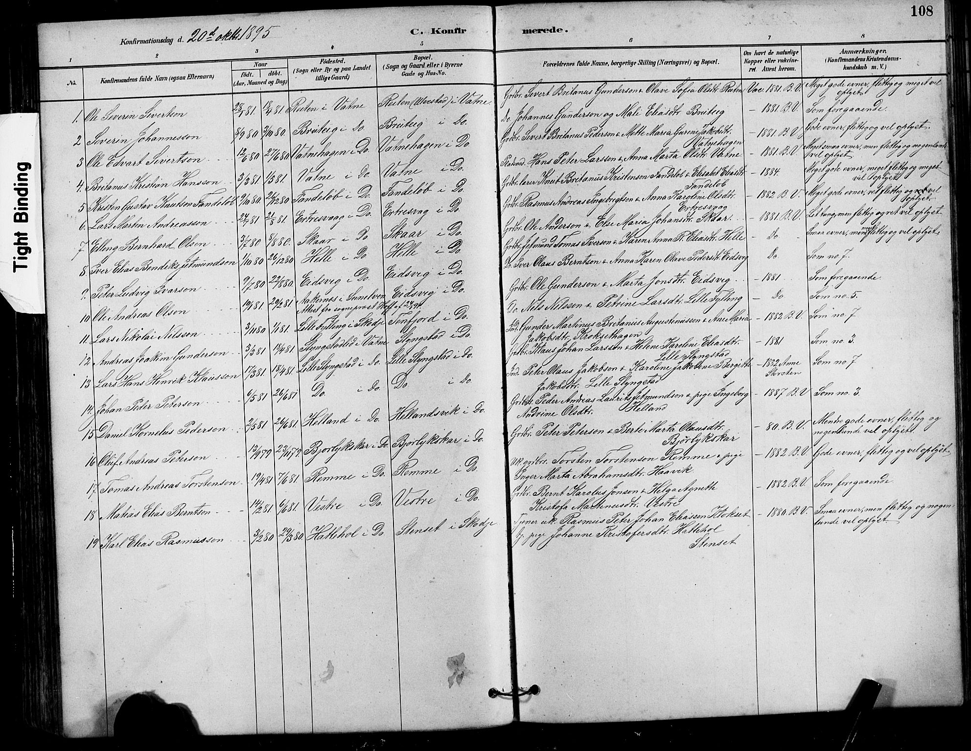 Ministerialprotokoller, klokkerbøker og fødselsregistre - Møre og Romsdal, AV/SAT-A-1454/525/L0376: Parish register (copy) no. 525C02, 1880-1902, p. 108