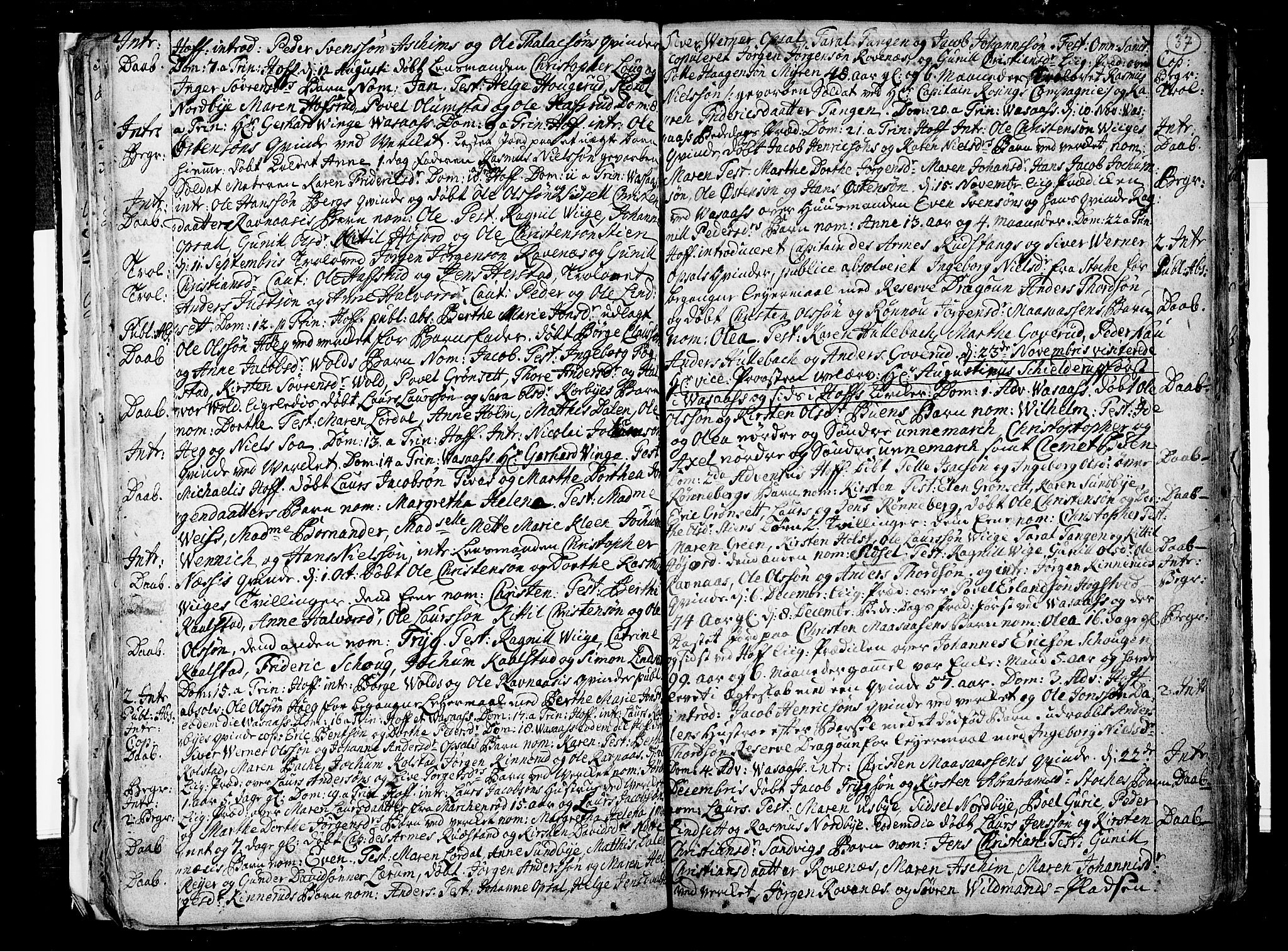 Hof kirkebøker, AV/SAKO-A-64/F/Fa/L0001: Parish register (official) no. I 1, 1704-1745, p. 37