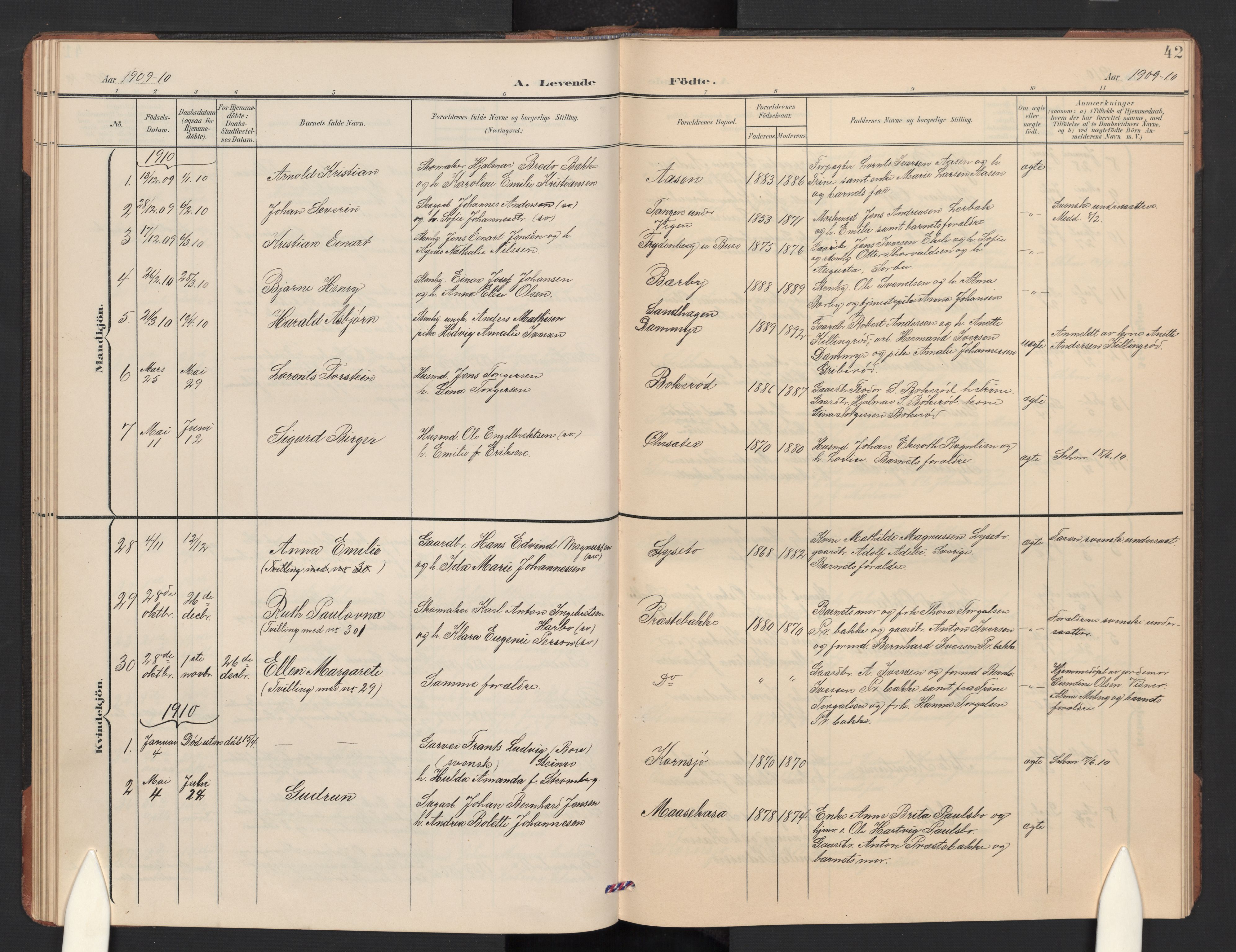 Idd prestekontor Kirkebøker, AV/SAO-A-10911/G/Gc/L0001: Parish register (copy) no. III 1, 1901-1910, p. 42