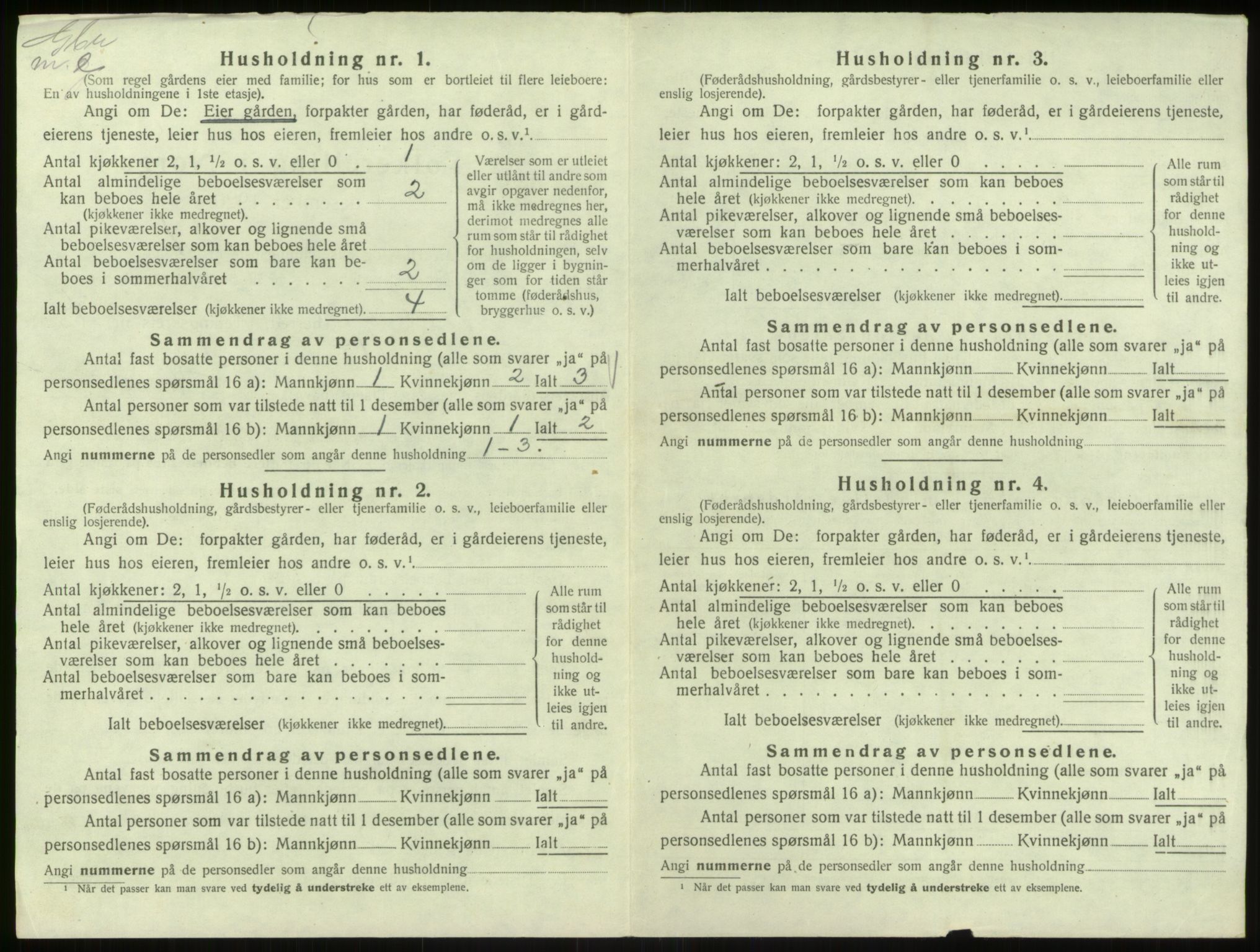 SAB, 1920 census for Hosanger, 1920, p. 191