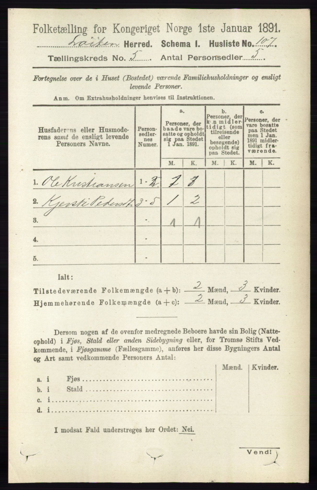 RA, 1891 census for 0415 Løten, 1891, p. 3412