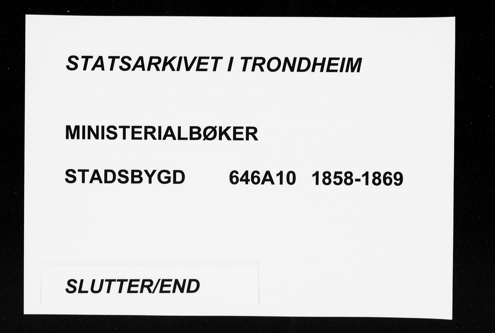 Ministerialprotokoller, klokkerbøker og fødselsregistre - Sør-Trøndelag, AV/SAT-A-1456/646/L0612: Parish register (official) no. 646A10, 1858-1869