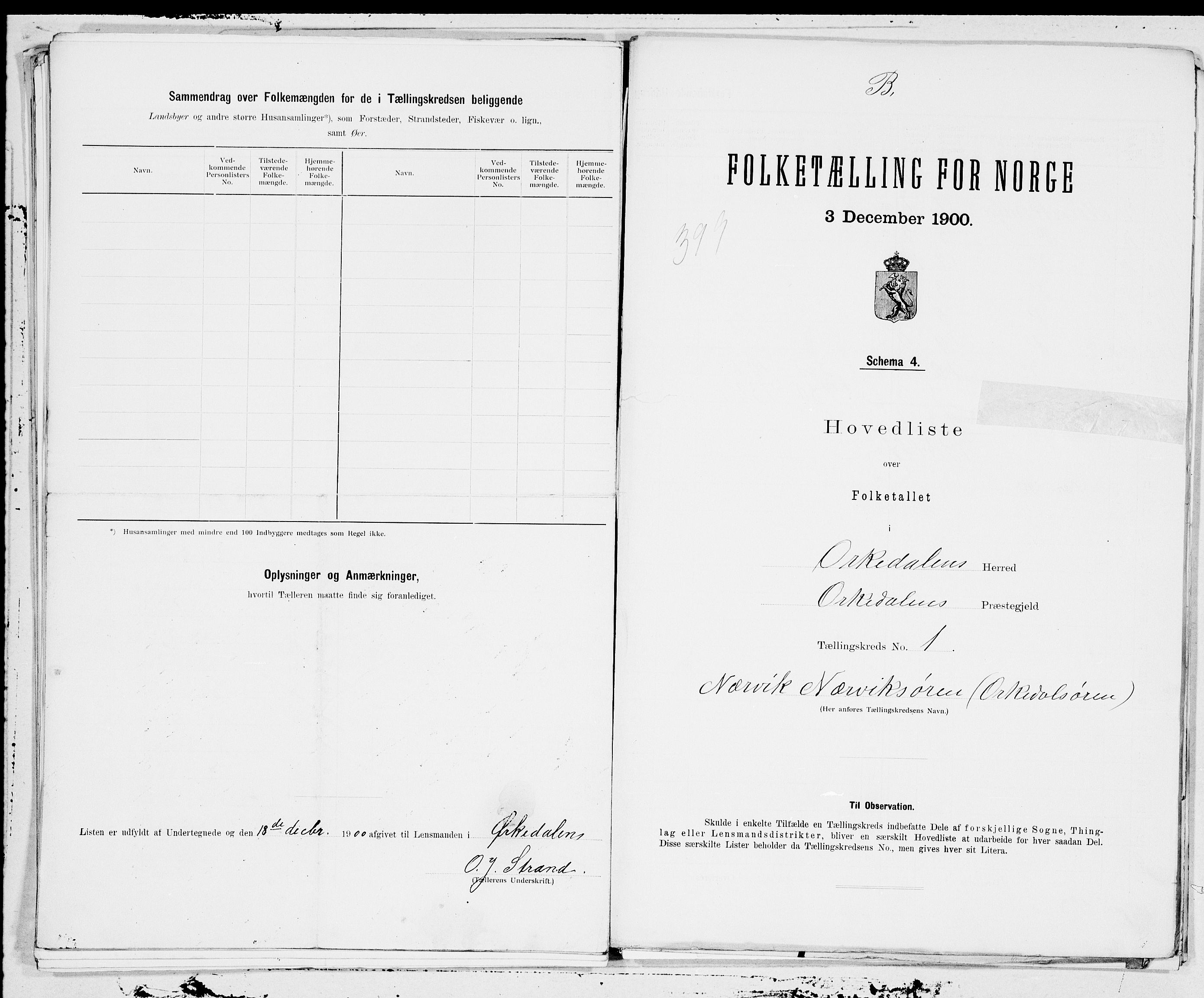 SAT, 1900 census for Orkdal, 1900, p. 36