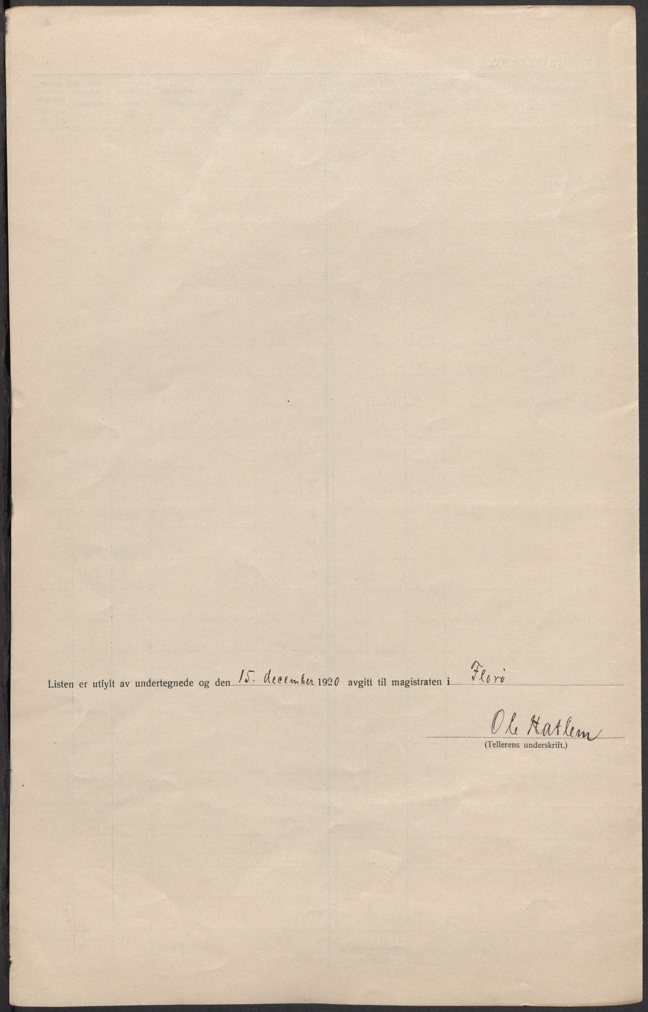 SAB, 1920 census for Florø, 1920, p. 10