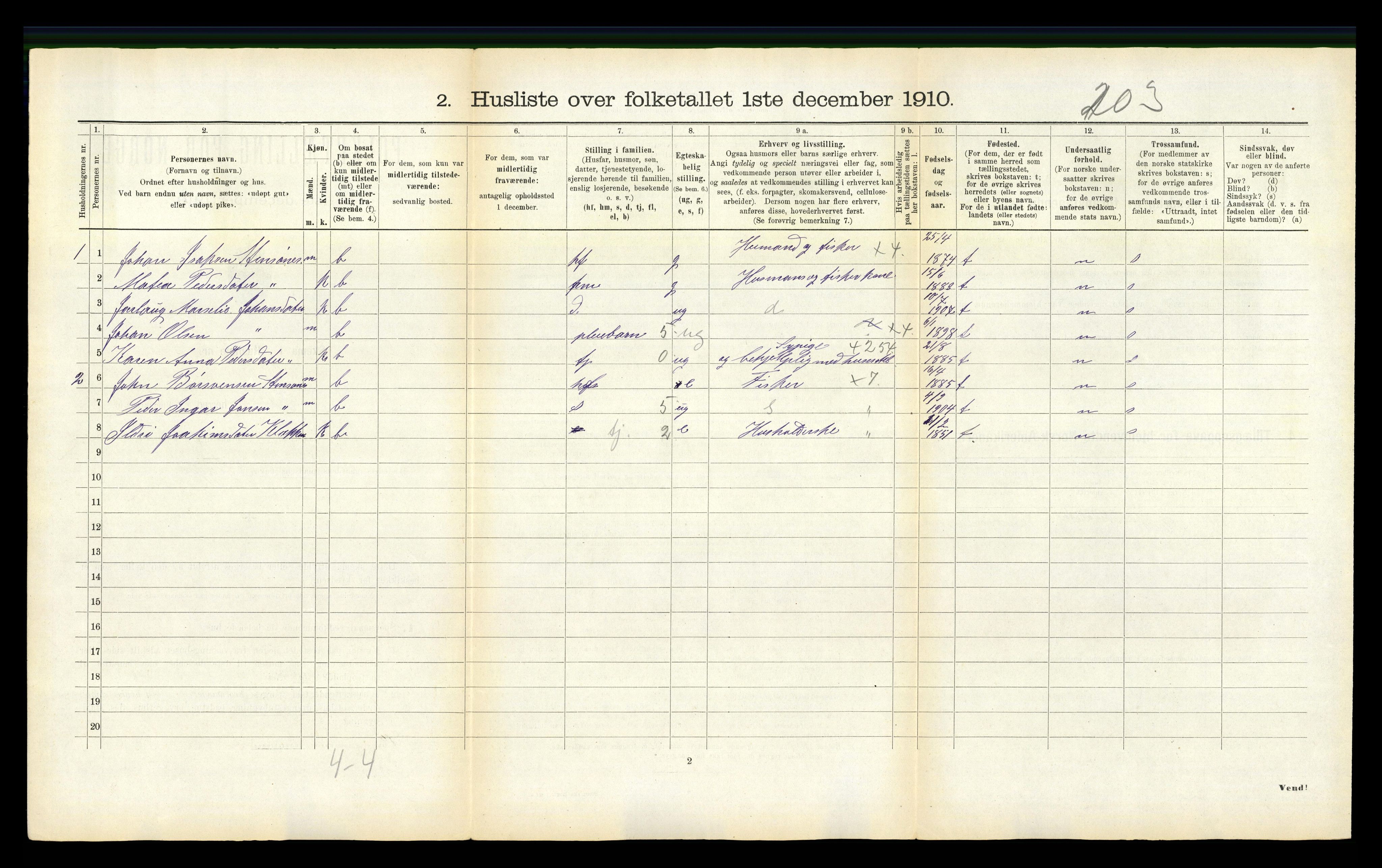 RA, 1910 census for Edøy, 1910, p. 119