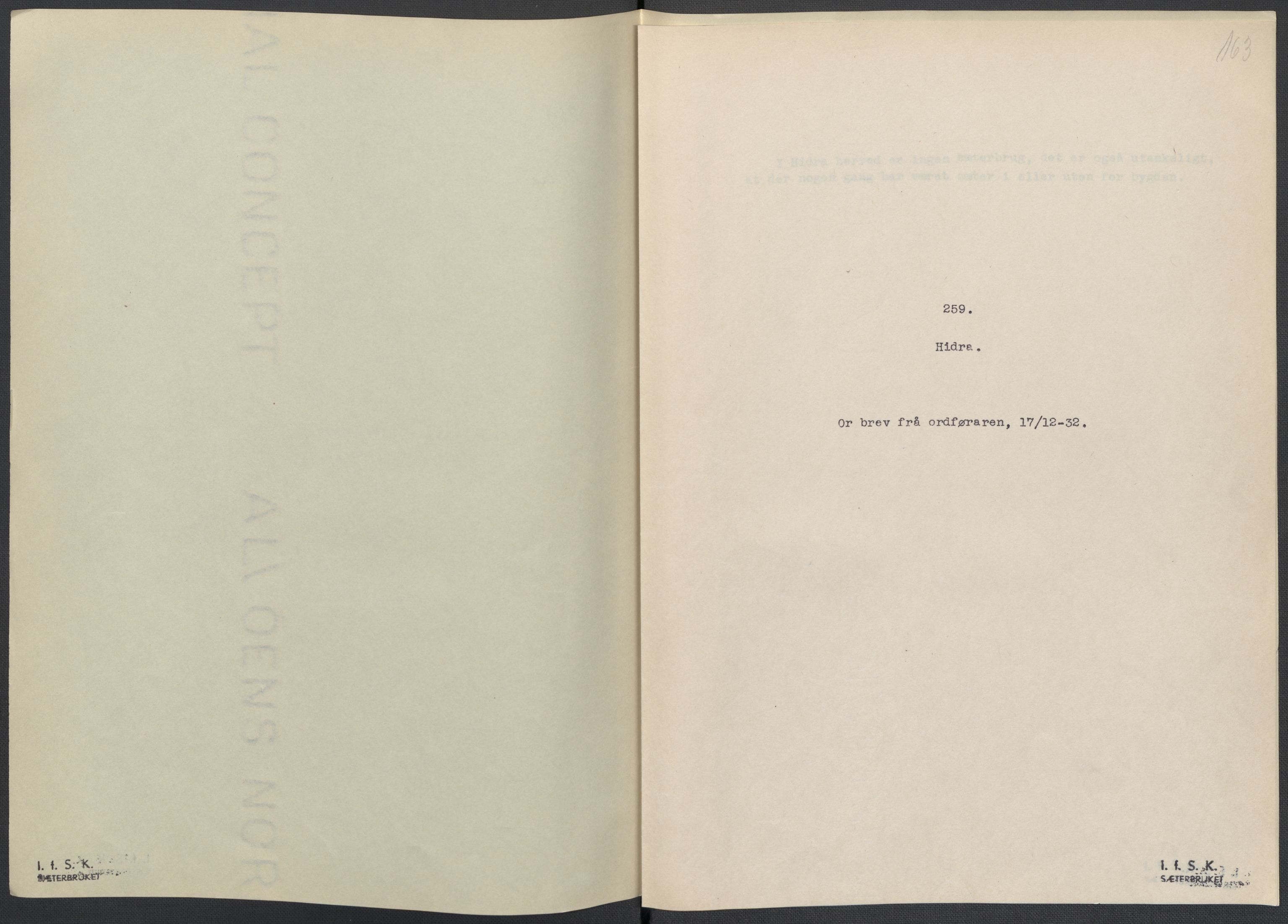 Instituttet for sammenlignende kulturforskning, AV/RA-PA-0424/F/Fc/L0008/0003: Eske B8: / Vest-Agder (perm XXI), 1932-1935, p. 163