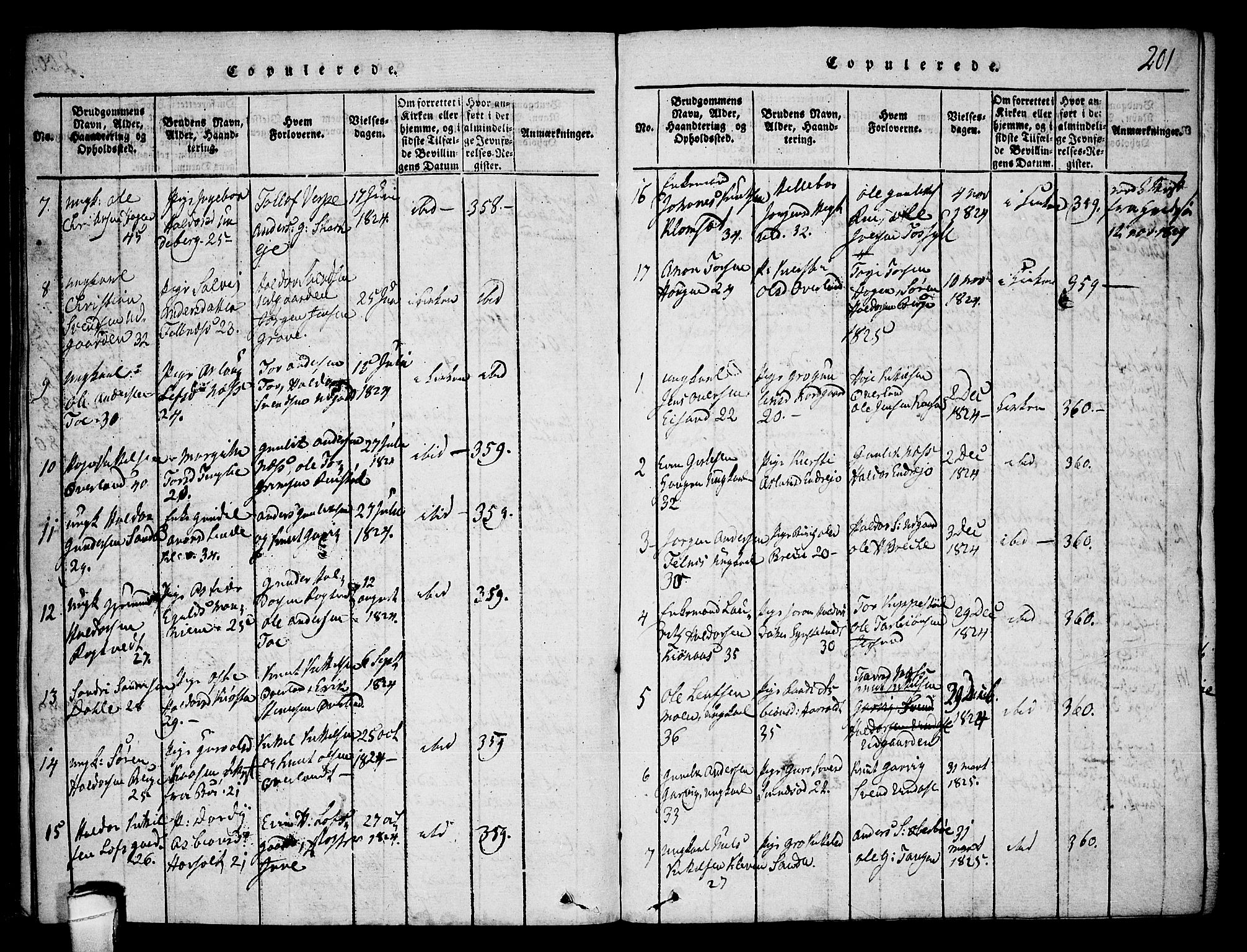 Seljord kirkebøker, SAKO/A-20/F/Fa/L0010: Parish register (official) no. I 10, 1815-1831, p. 201