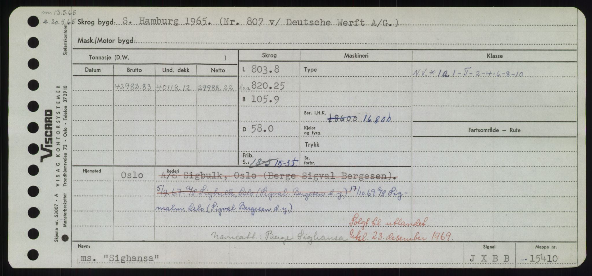 Sjøfartsdirektoratet med forløpere, Skipsmålingen, RA/S-1627/H/Hd/L0033: Fartøy, Sevi-Sjø, p. 57