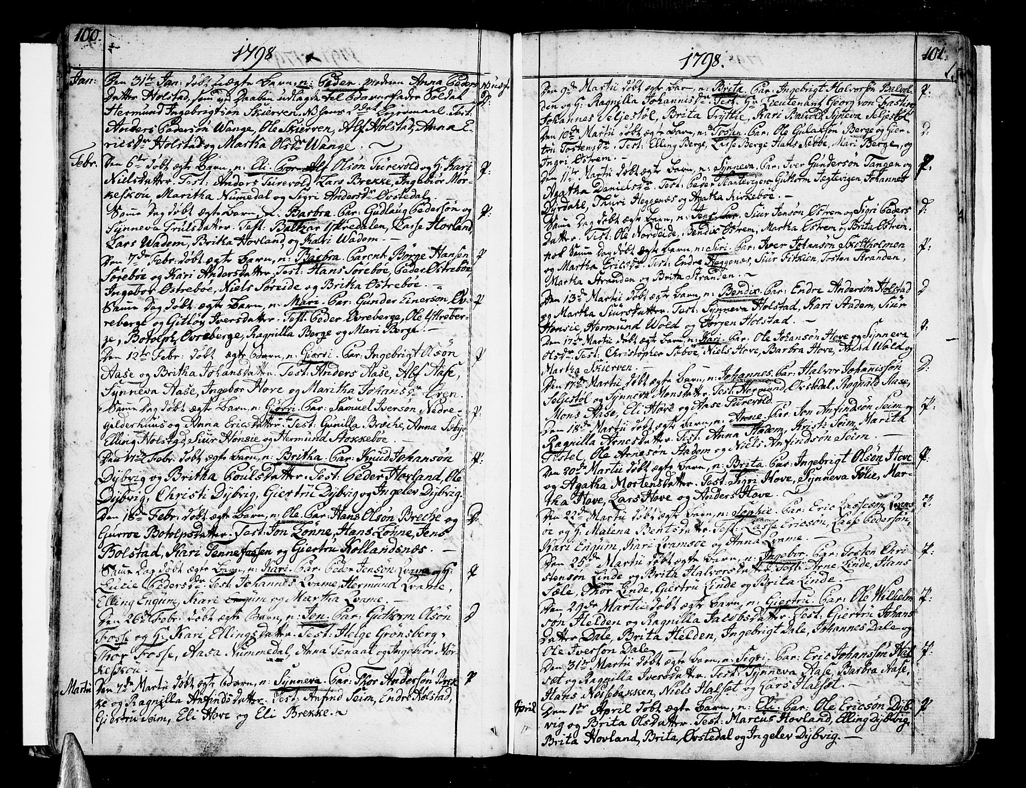 Vik sokneprestembete, SAB/A-81501: Parish register (official) no. A 5, 1787-1820, p. 100-101