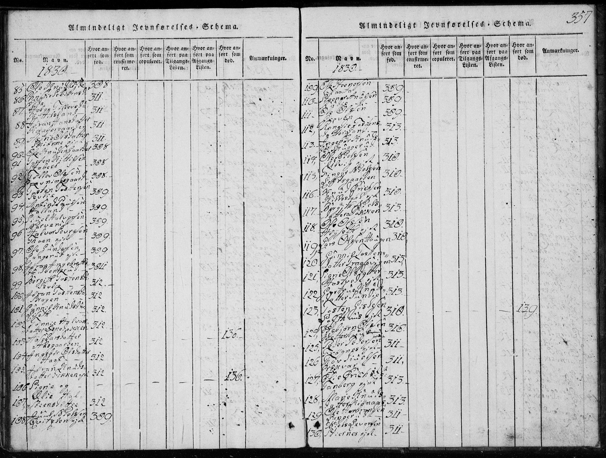 Rollag kirkebøker, AV/SAKO-A-240/G/Ga/L0001: Parish register (copy) no. I 1, 1814-1831, p. 357