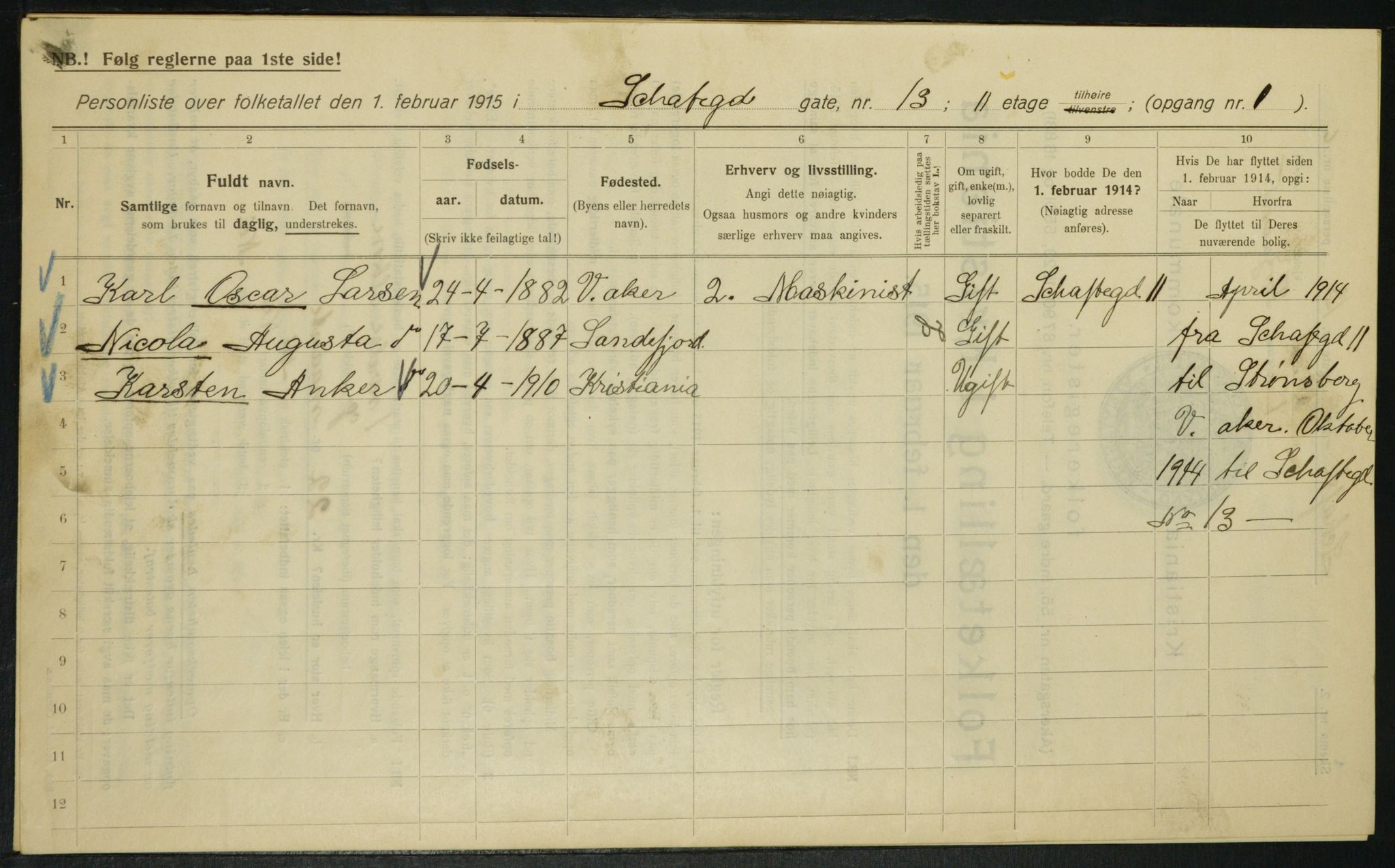 OBA, Municipal Census 1915 for Kristiania, 1915, p. 89048