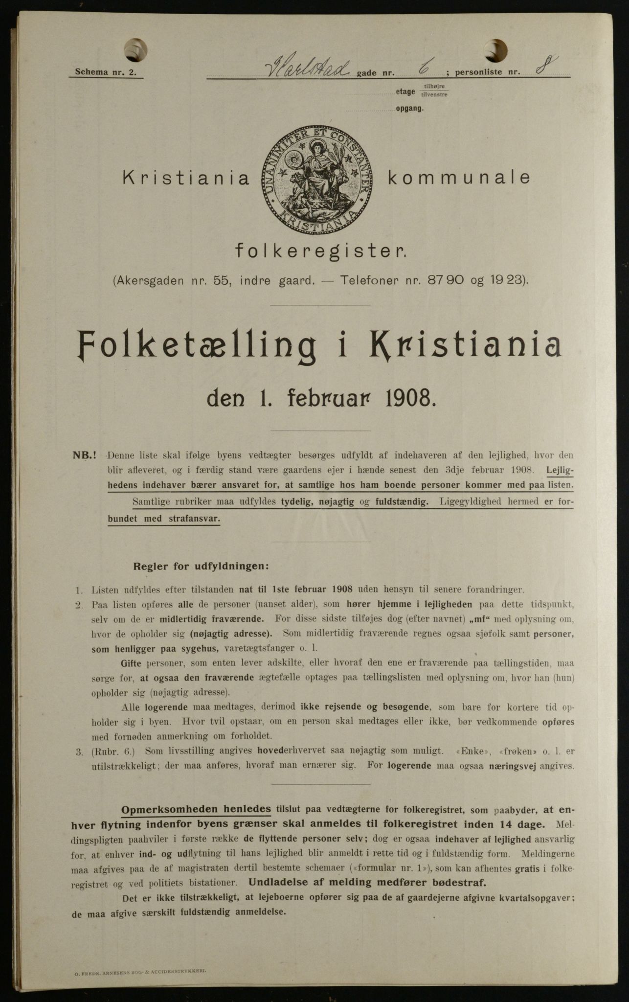 OBA, Municipal Census 1908 for Kristiania, 1908, p. 43918