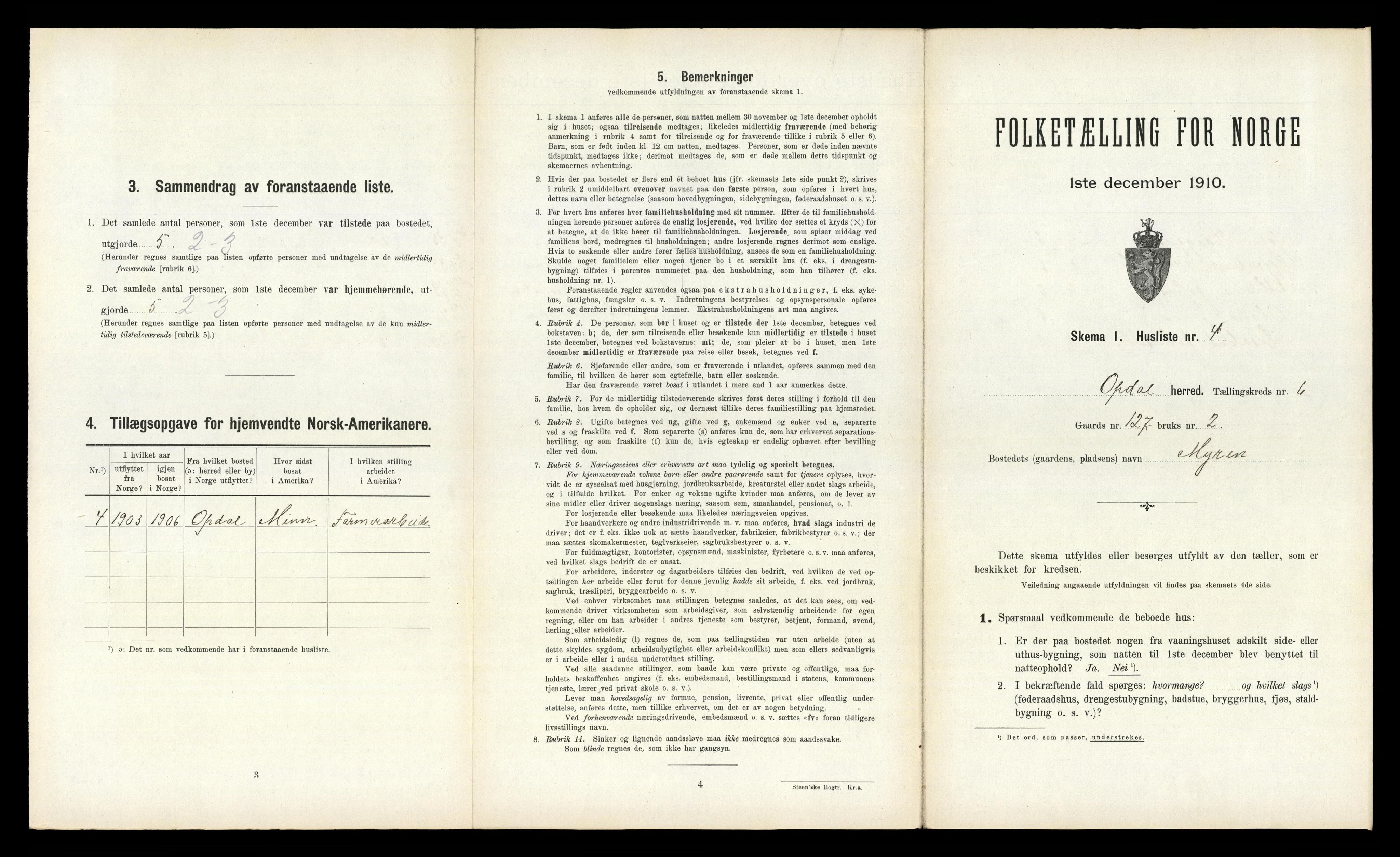 RA, 1910 census for Oppdal, 1910, p. 645