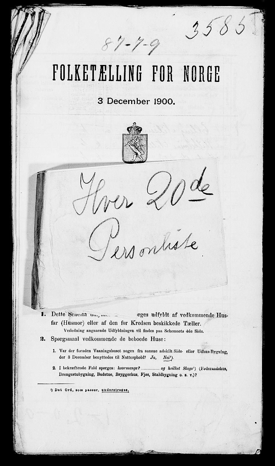 SAK, 1900 census for Dypvåg, 1900, p. 62