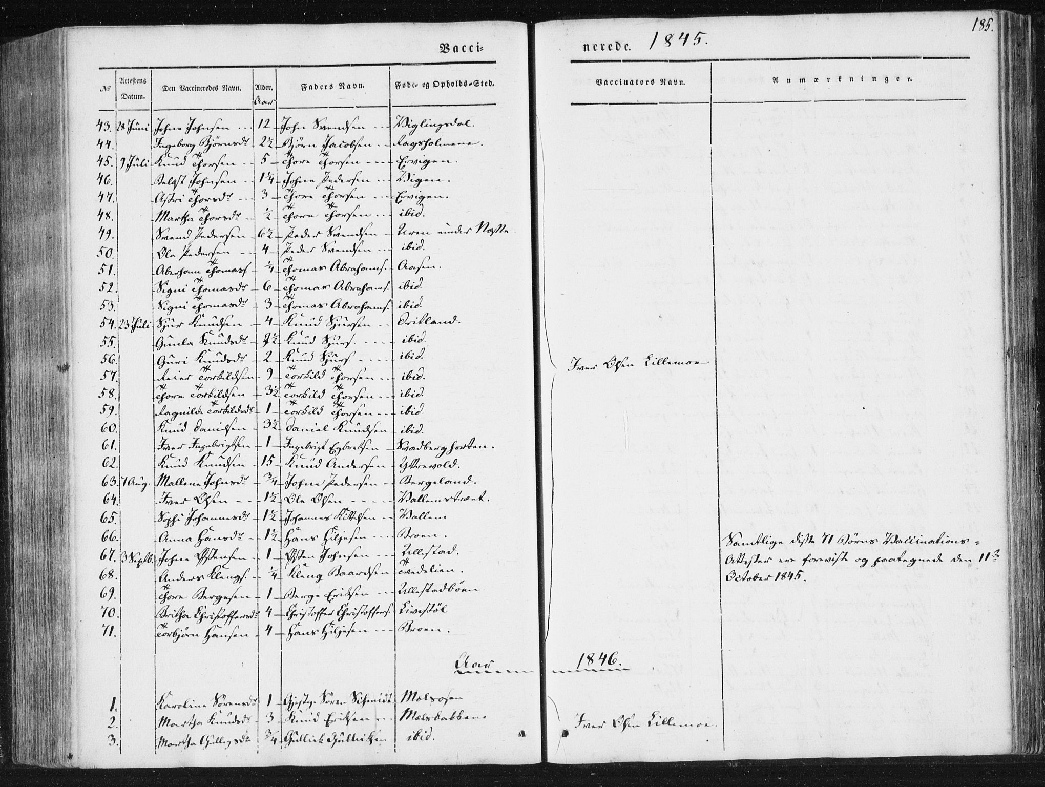 Hjelmeland sokneprestkontor, AV/SAST-A-101843/01/IV/L0008: Parish register (official) no. A 8, 1842-1861, p. 185