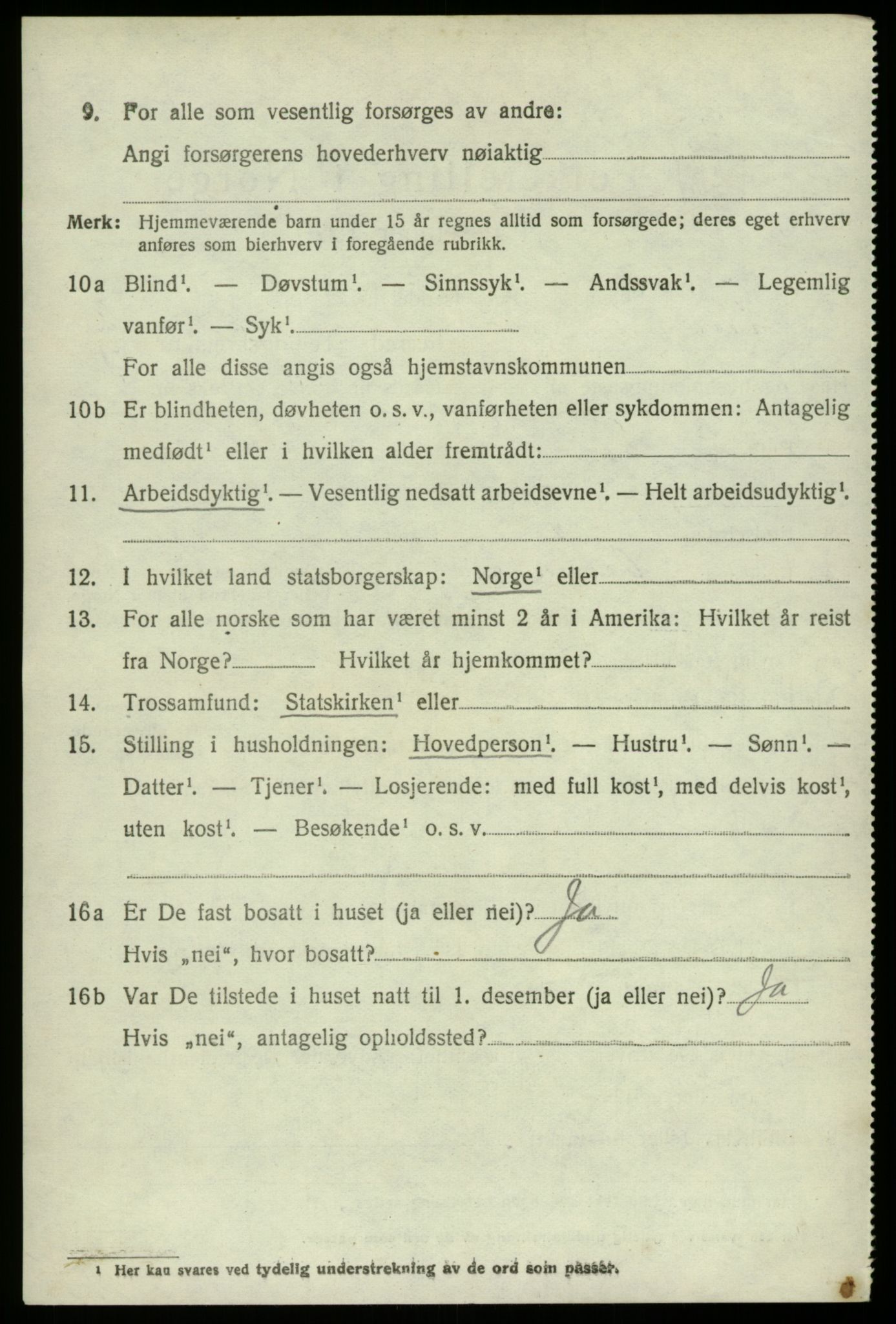 SAB, 1920 census for Ullensvang, 1920, p. 913