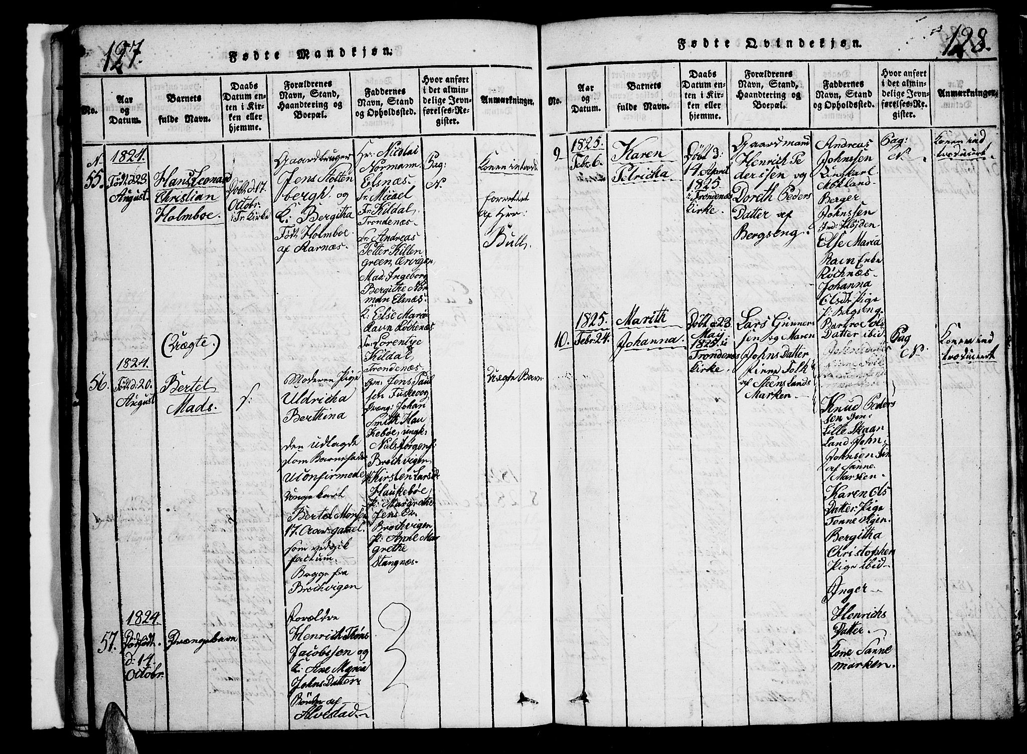 Trondenes sokneprestkontor, AV/SATØ-S-1319/H/Hb/L0003klokker: Parish register (copy) no. 3, 1820-1834, p. 127-128