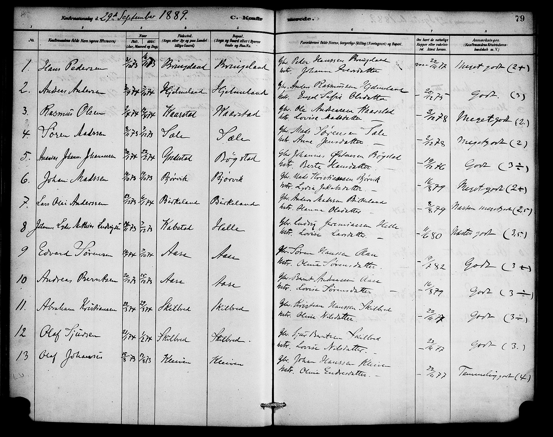 Gaular sokneprestembete, SAB/A-80001/H/Haa: Parish register (official) no. C 1, 1882-1897, p. 79