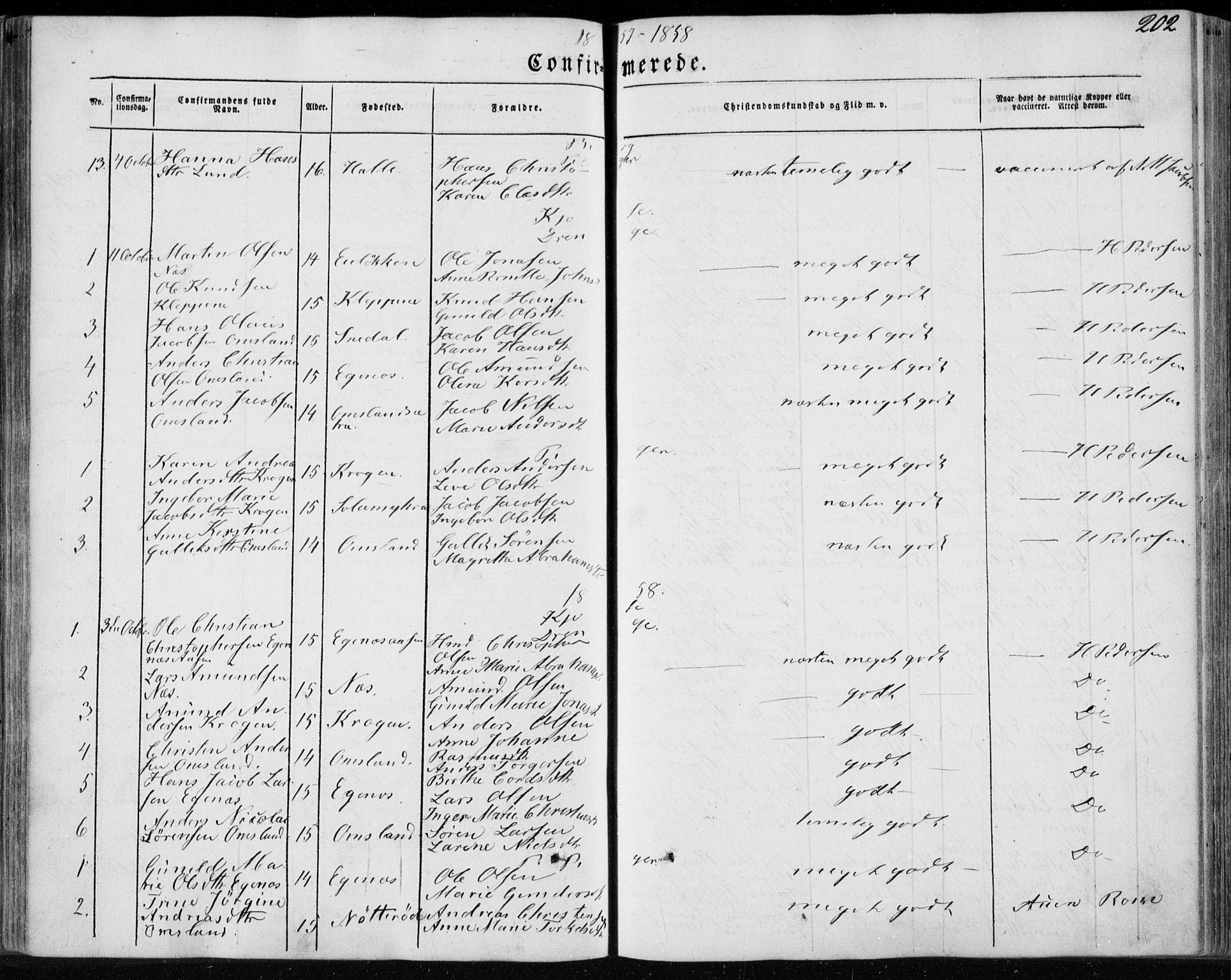 Brunlanes kirkebøker, AV/SAKO-A-342/F/Fa/L0004: Parish register (official) no. I 4, 1846-1862, p. 202