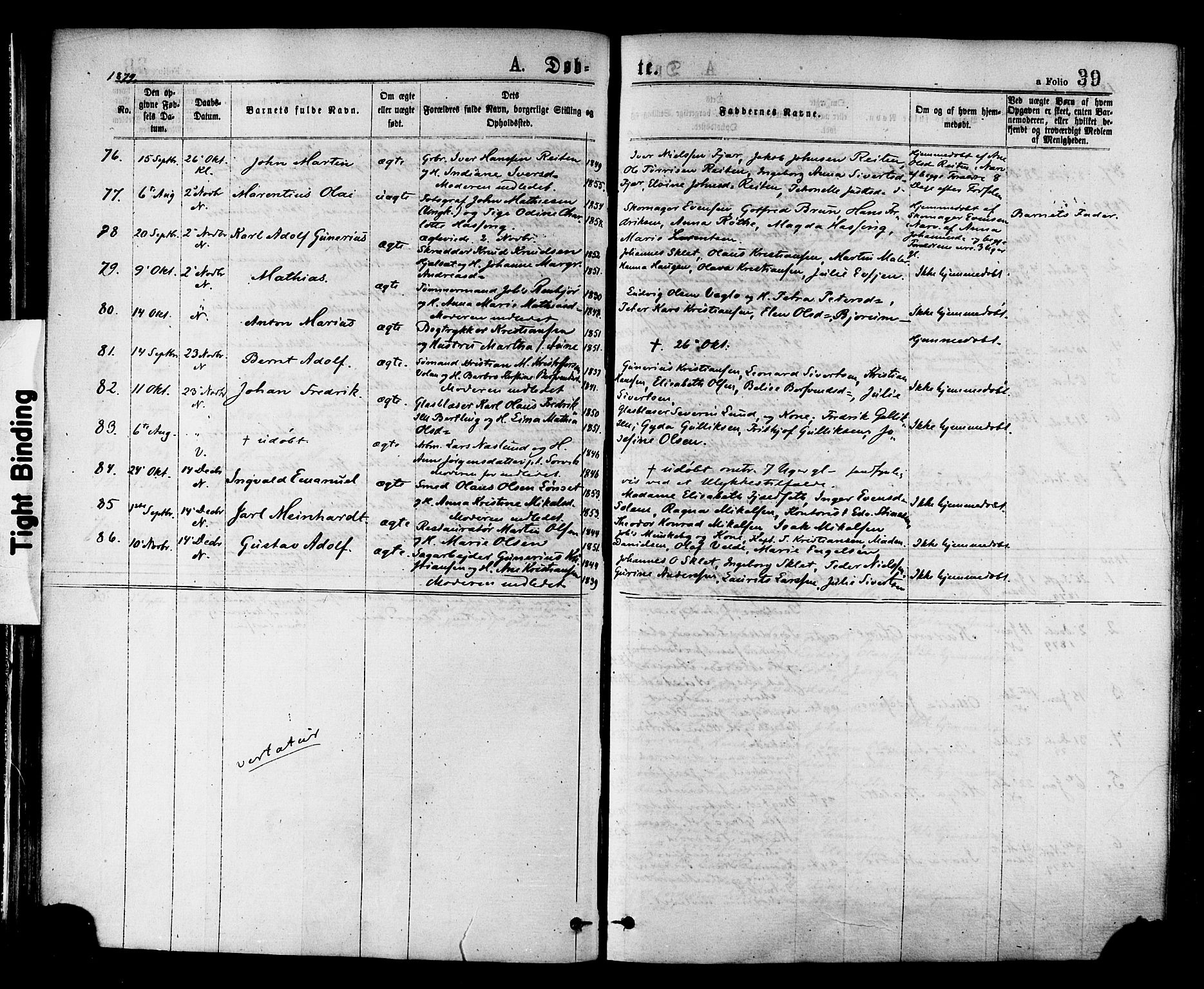 Ministerialprotokoller, klokkerbøker og fødselsregistre - Nord-Trøndelag, AV/SAT-A-1458/768/L0572: Parish register (official) no. 768A07, 1874-1886, p. 39