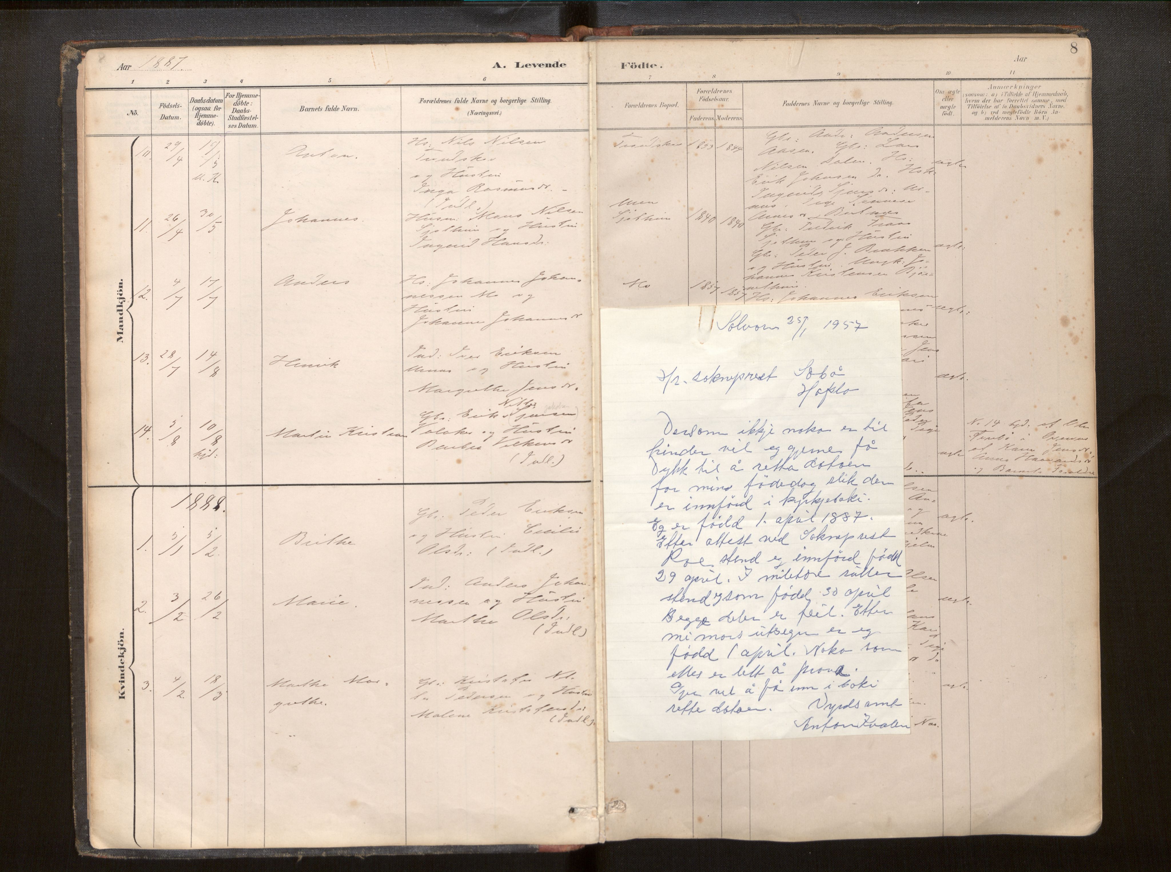 Hafslo sokneprestembete, SAB/A-80301/H/Haa/Haac/L0001: Parish register (official) no. C 1, 1886-1944, p. 8