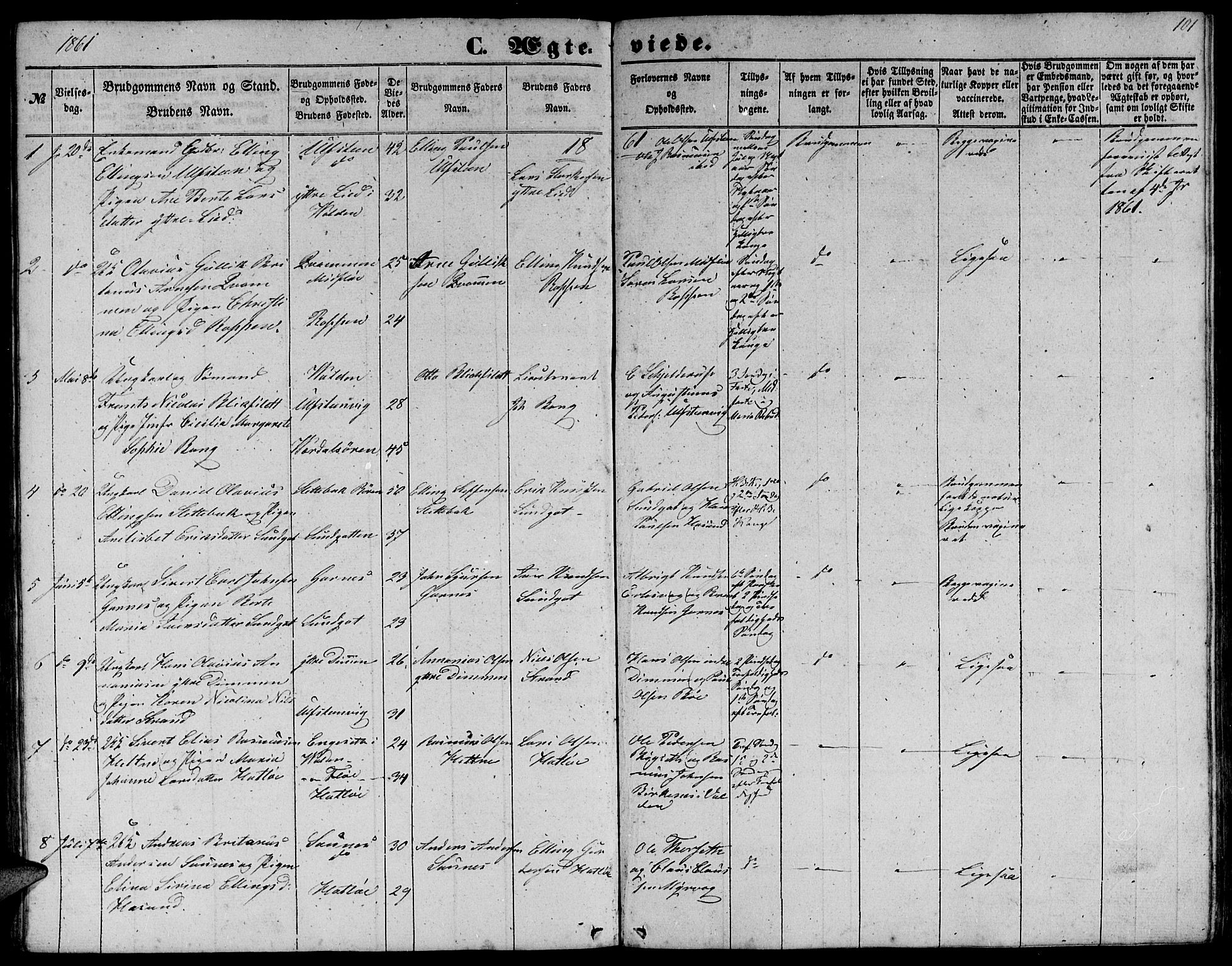 Ministerialprotokoller, klokkerbøker og fødselsregistre - Møre og Romsdal, AV/SAT-A-1454/509/L0111: Parish register (copy) no. 509C01, 1854-1882, p. 101