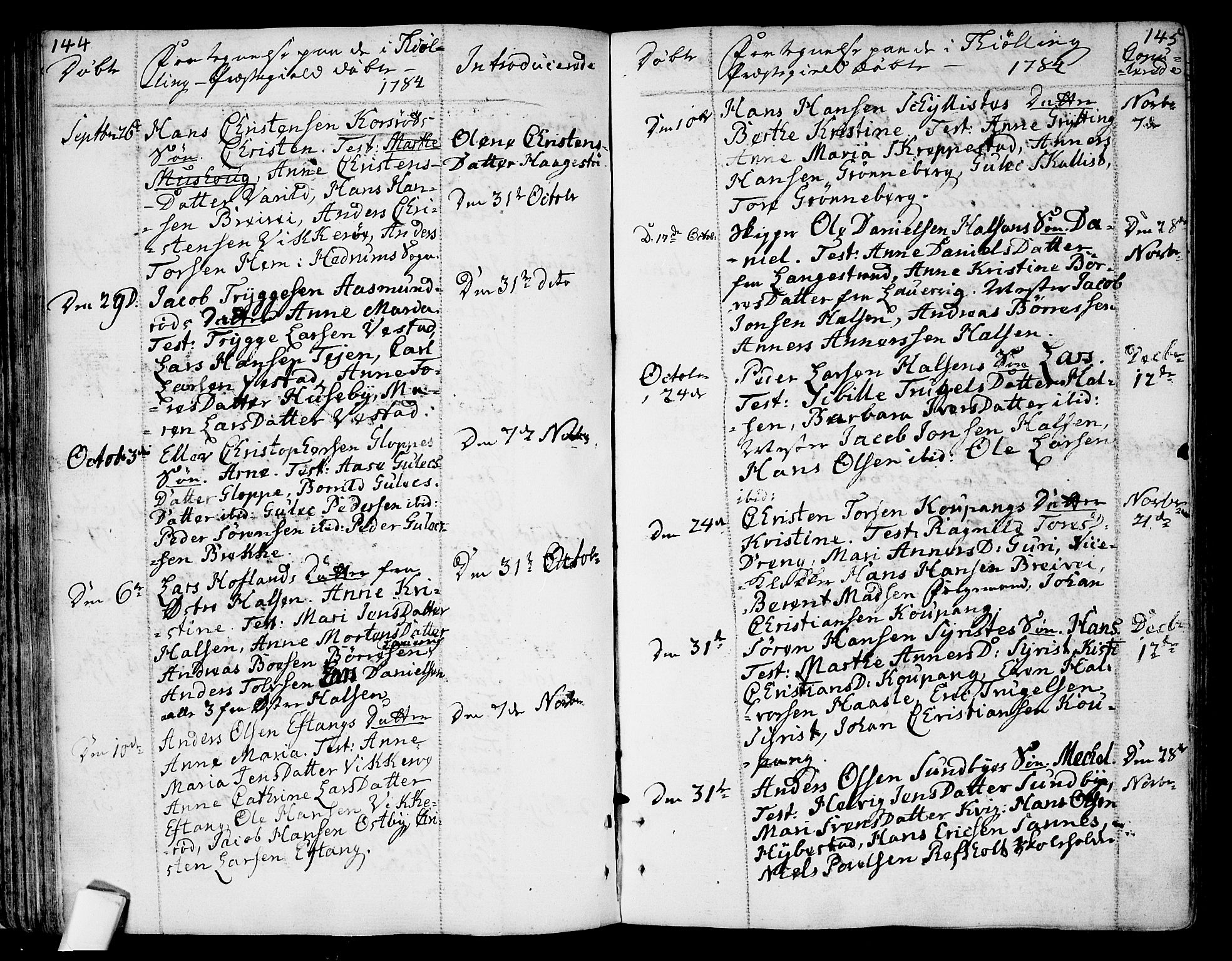 Tjølling kirkebøker, SAKO/A-60/F/Fa/L0004: Parish register (official) no. 4, 1779-1817, p. 144-145