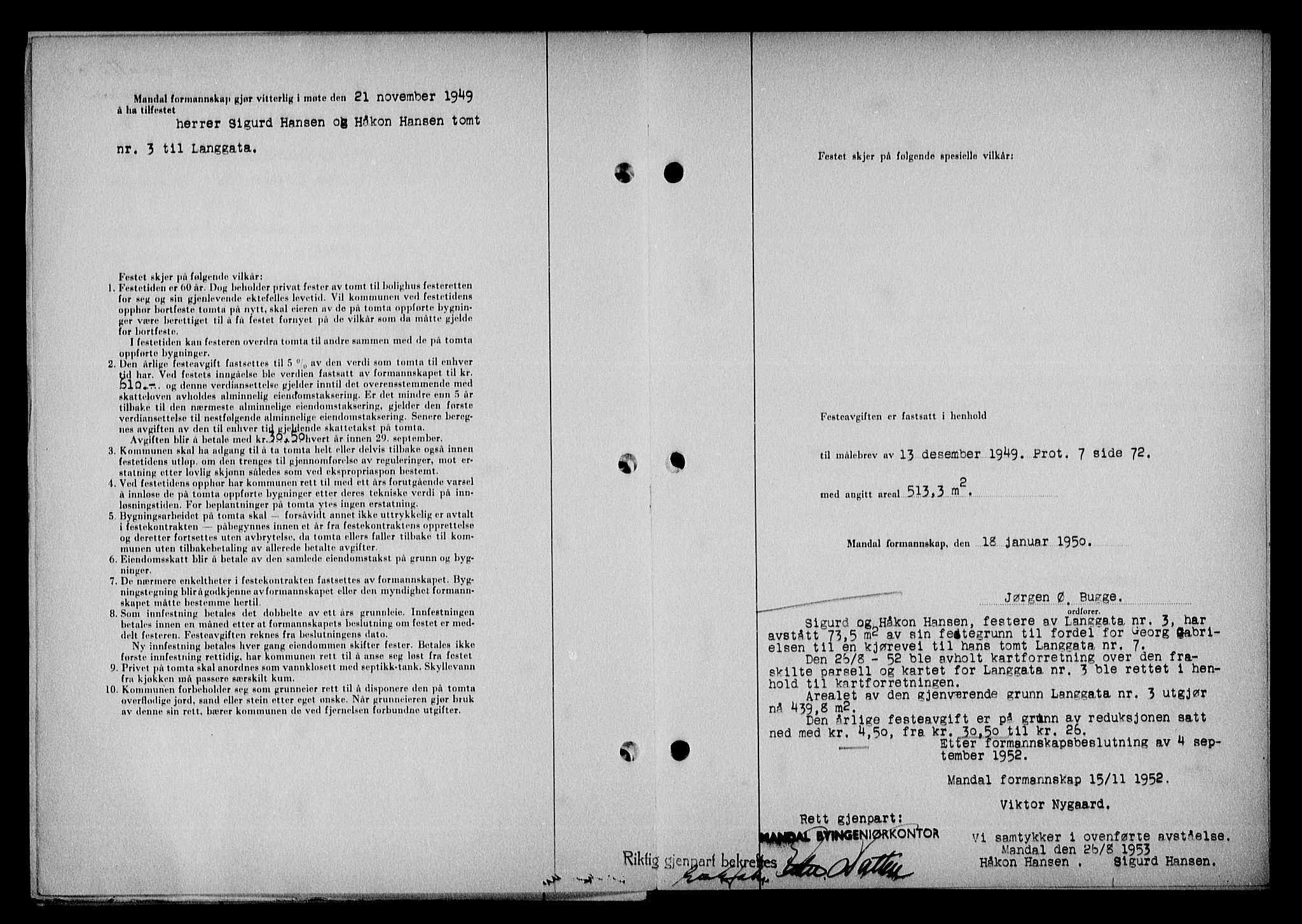 Mandal sorenskriveri, SAK/1221-0005/001/G/Gb/Gba/L0087: Mortgage book no. A-24, 1953-1953, Diary no: : 1131/1953
