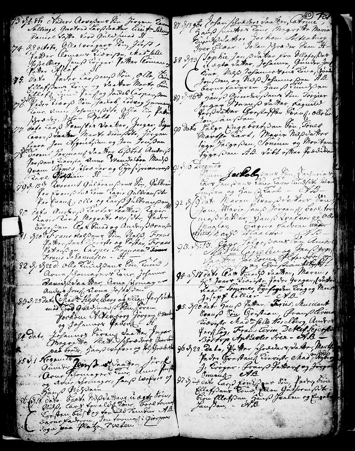 Skien kirkebøker, SAKO/A-302/F/Fa/L0002: Parish register (official) no. 2, 1716-1757, p. 80