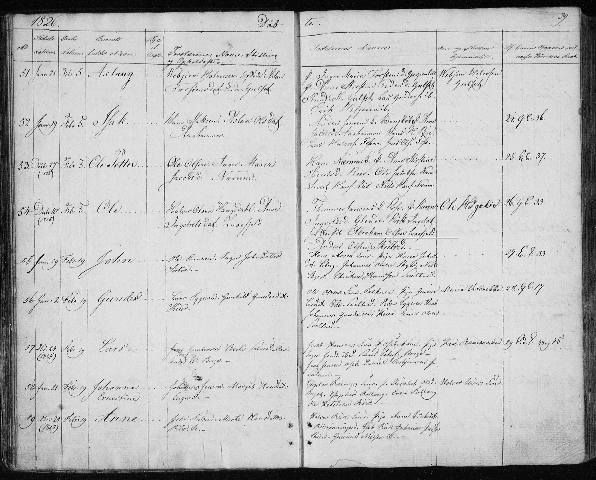 Gjerpen kirkebøker, AV/SAKO-A-265/F/Fa/L0005: Parish register (official) no. I 5, 1823-1829, p. 39