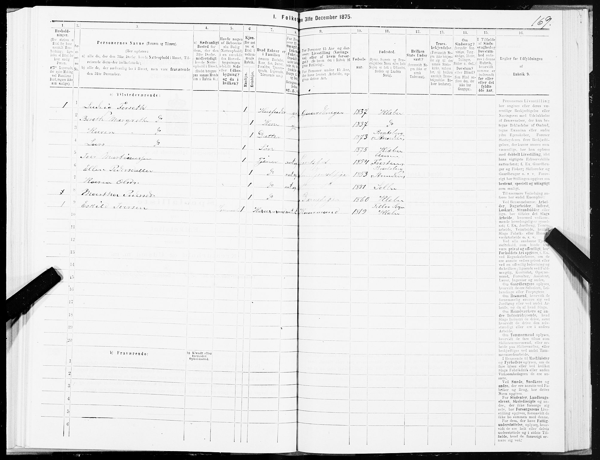 SAT, 1875 census for 1662P Klæbu, 1875, p. 1169