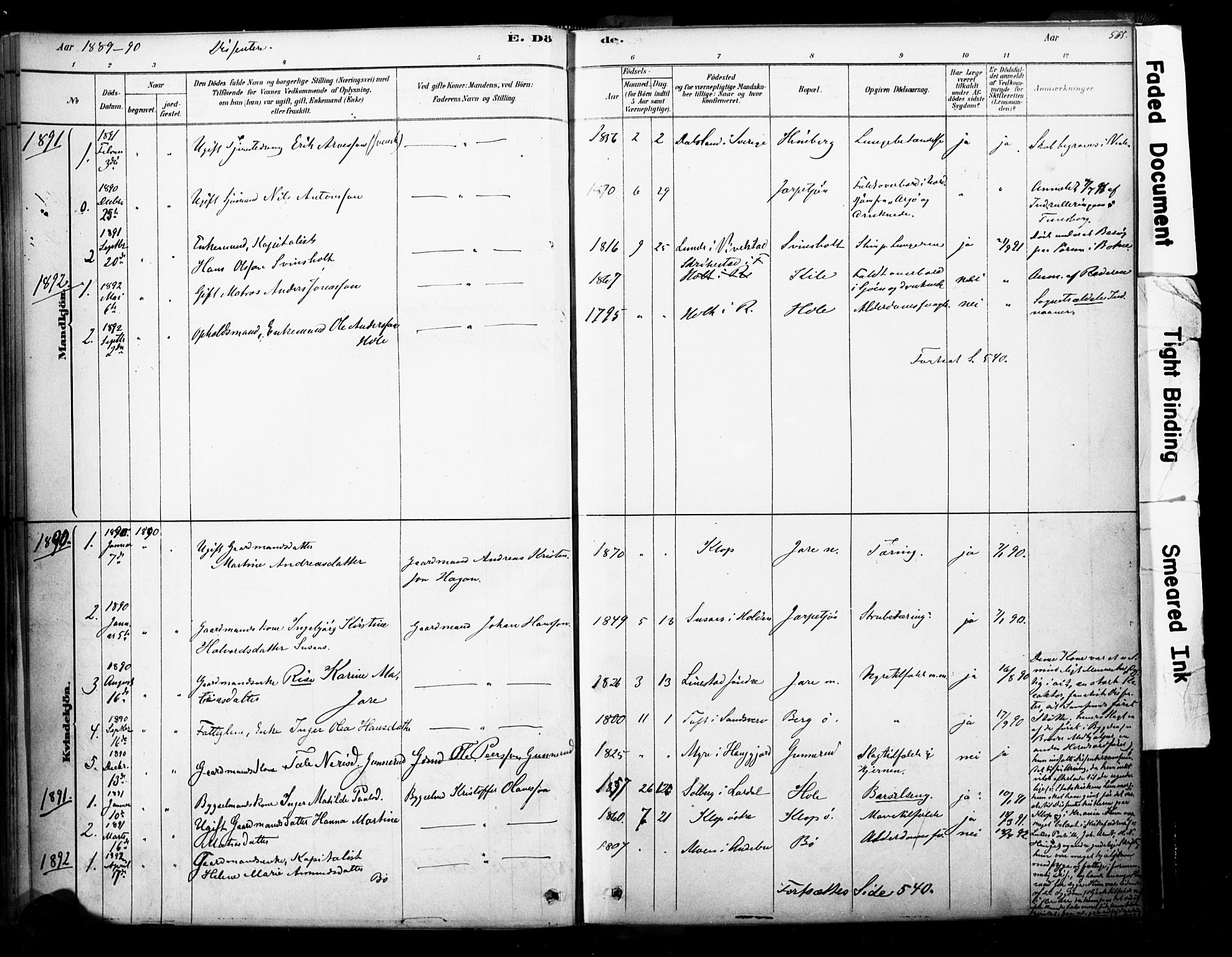 Ramnes kirkebøker, SAKO/A-314/F/Fa/L0007: Parish register (official) no. I 7, 1878-1895, p. 564-565