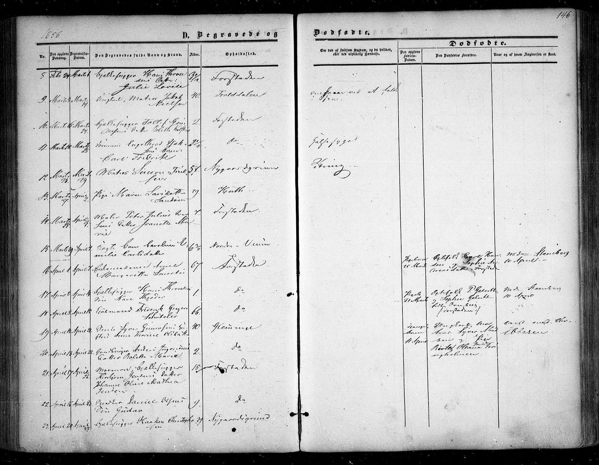 Glemmen prestekontor Kirkebøker, AV/SAO-A-10908/F/Fa/L0007: Parish register (official) no. 7, 1853-1862, p. 146