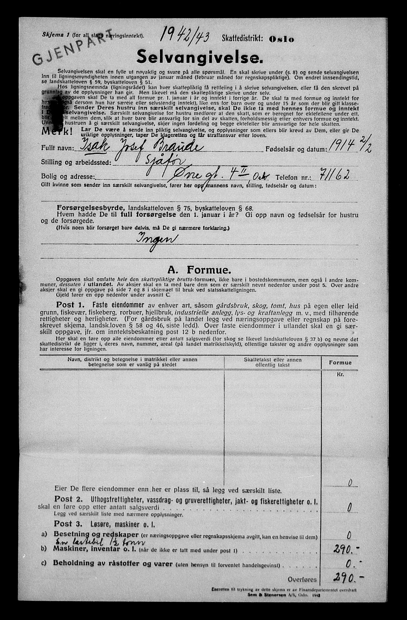 Justisdepartementet, Tilbakeføringskontoret for inndratte formuer, AV/RA-S-1564/H/Hc/Hcc/L0927: --, 1945-1947, p. 478