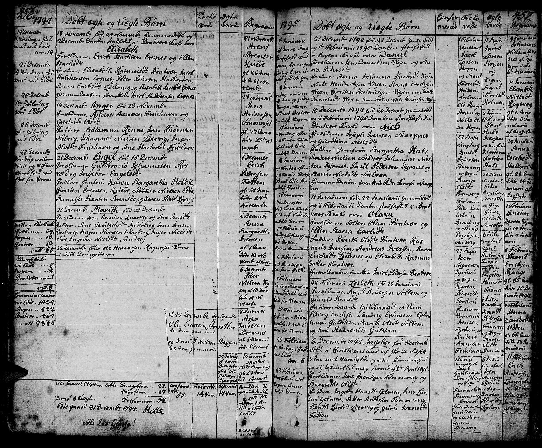 Ministerialprotokoller, klokkerbøker og fødselsregistre - Møre og Romsdal, AV/SAT-A-1454/581/L0932: Parish register (official) no. 581A02, 1767-1823, p. 456-457
