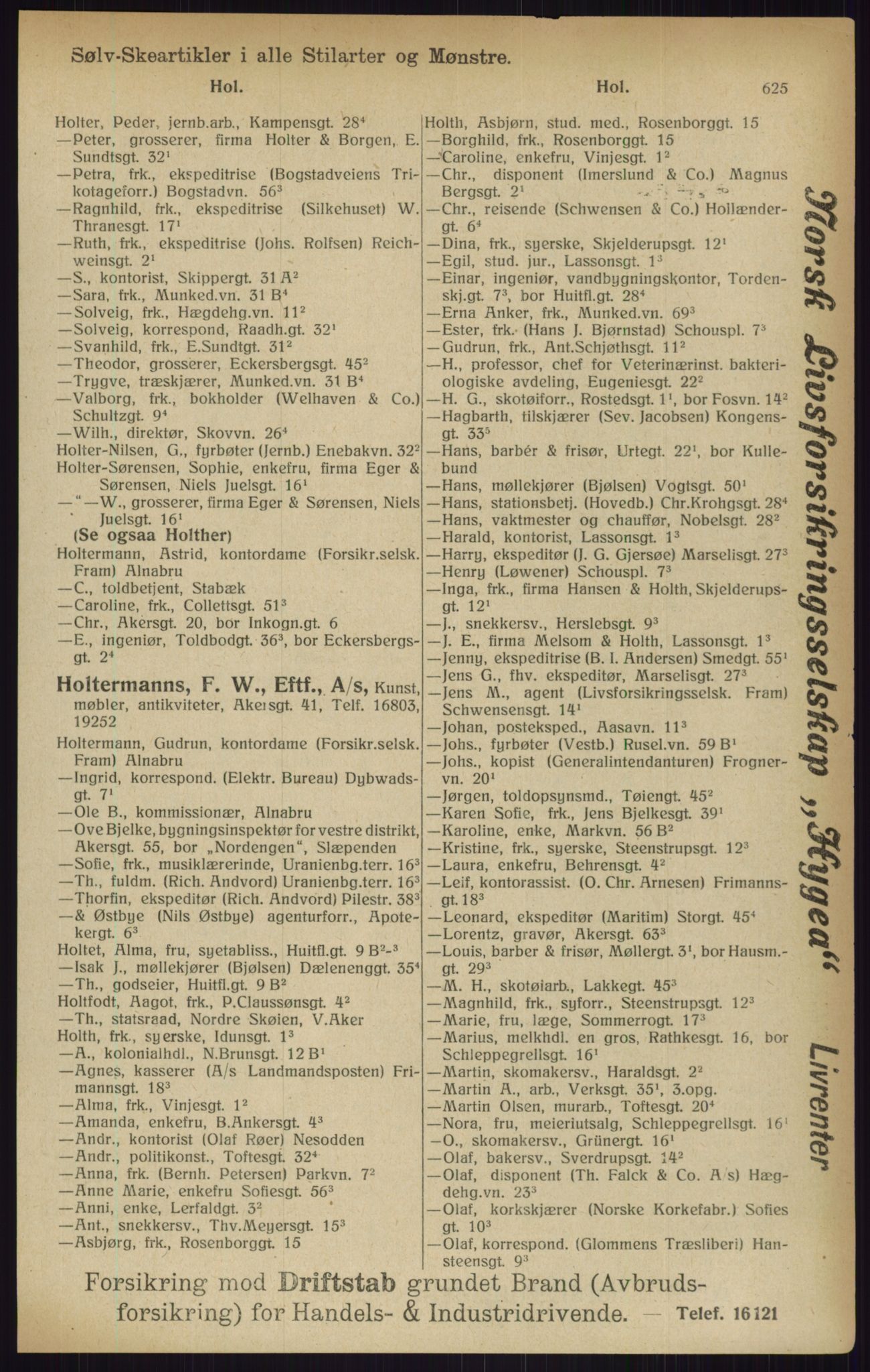 Kristiania/Oslo adressebok, PUBL/-, 1916, p. 625